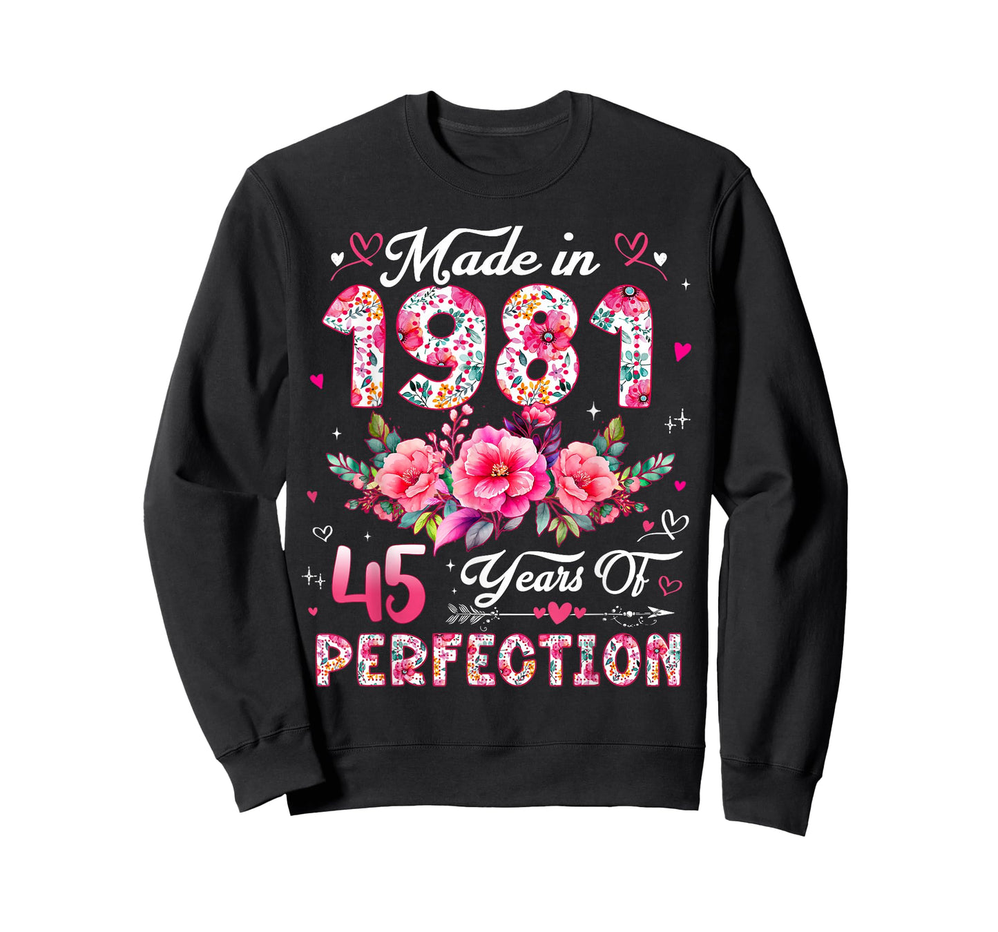 45 Year Old Made in 1981 Floral 45th Birthday Women T-Shirt