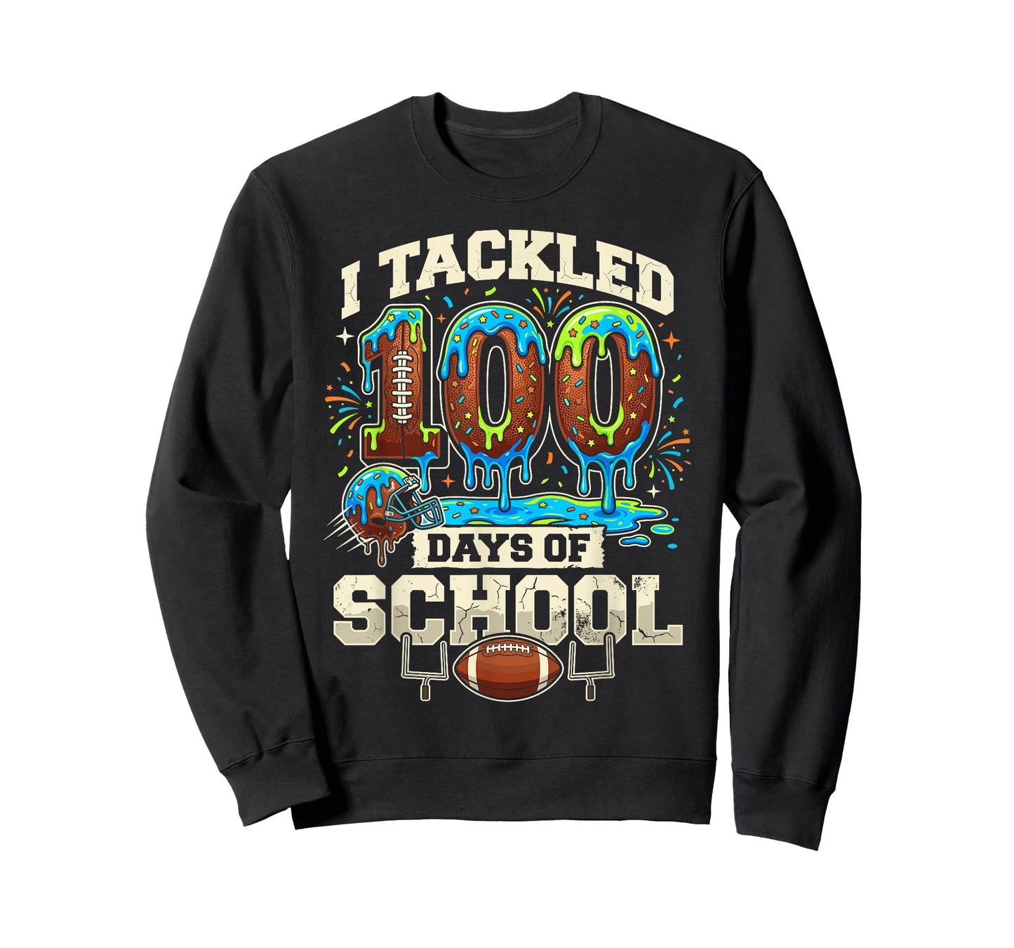 I Tackled 100 Day of School Teacher Student Football T-Shirt