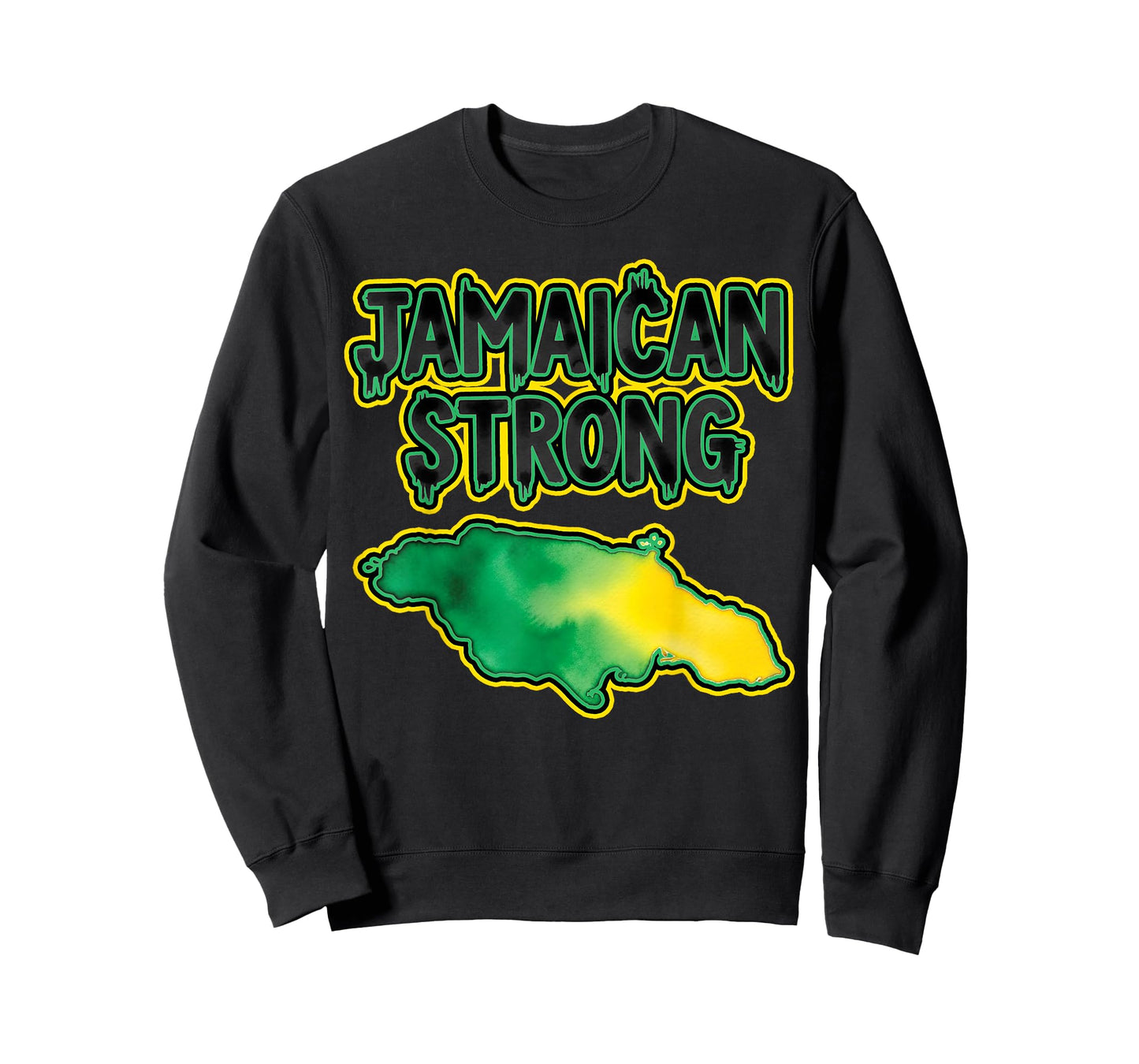 Jamaica Strong Shirt Watercolor Style Country Map Design T-Shirt