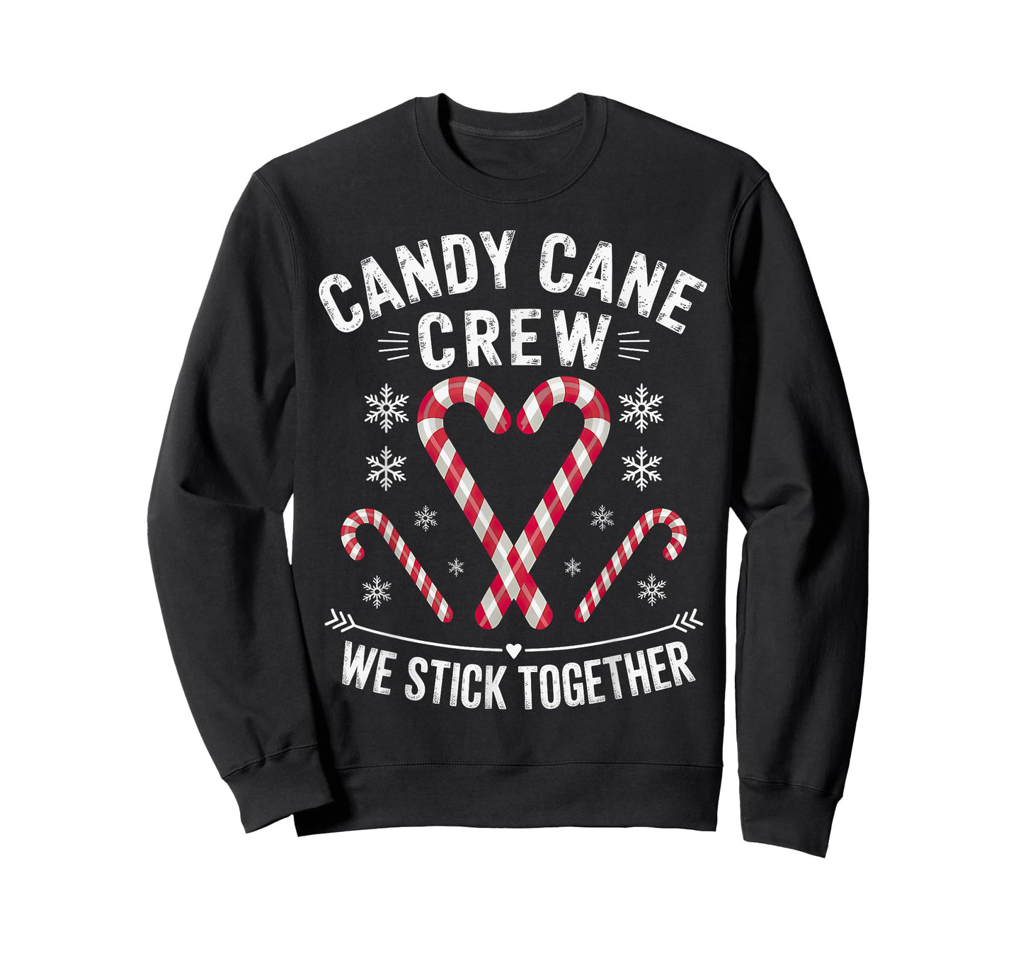 Christmas Candy Cane Crew We Stick Together T-Shirt