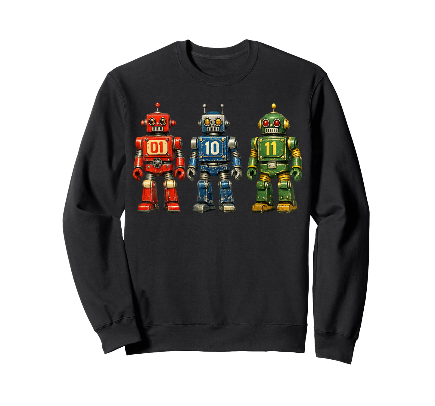 Binary Code Robot Retro 01 10 11 Programming Humor Vintage T-Shirt