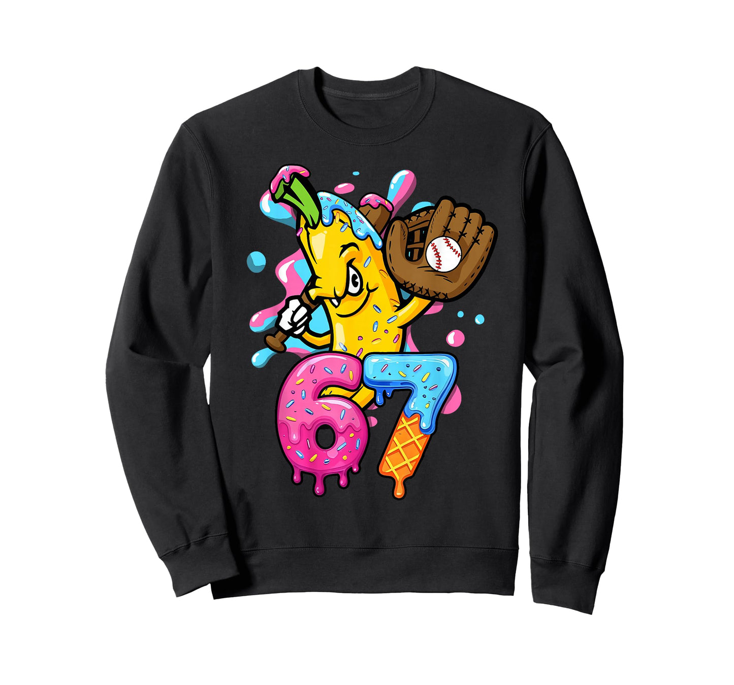 67 Funny Baseball Drip Banana 6 7 Six Seven Meme T-Shirt