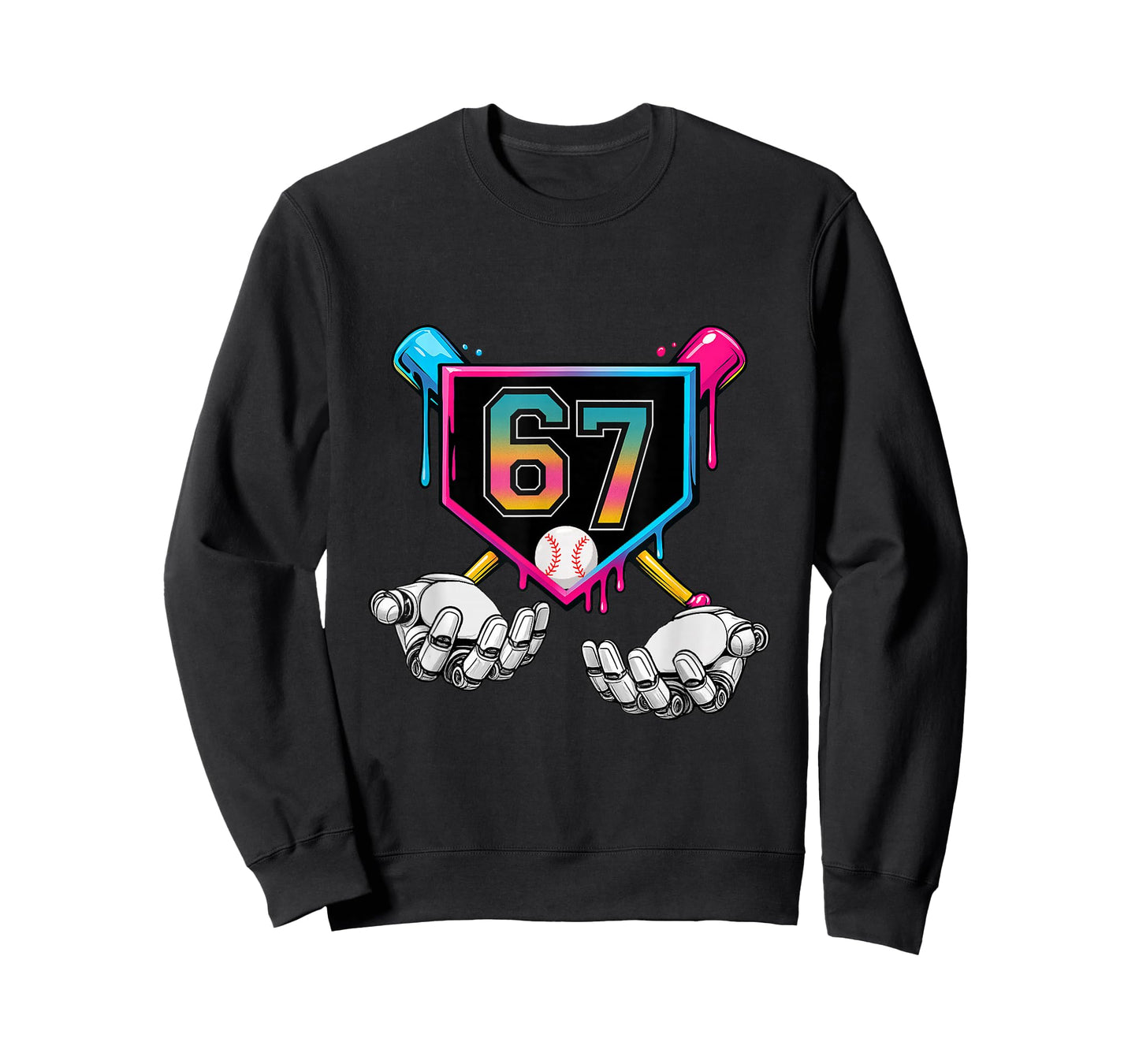 67 Baseball Robot Hands Meme T-Shirt