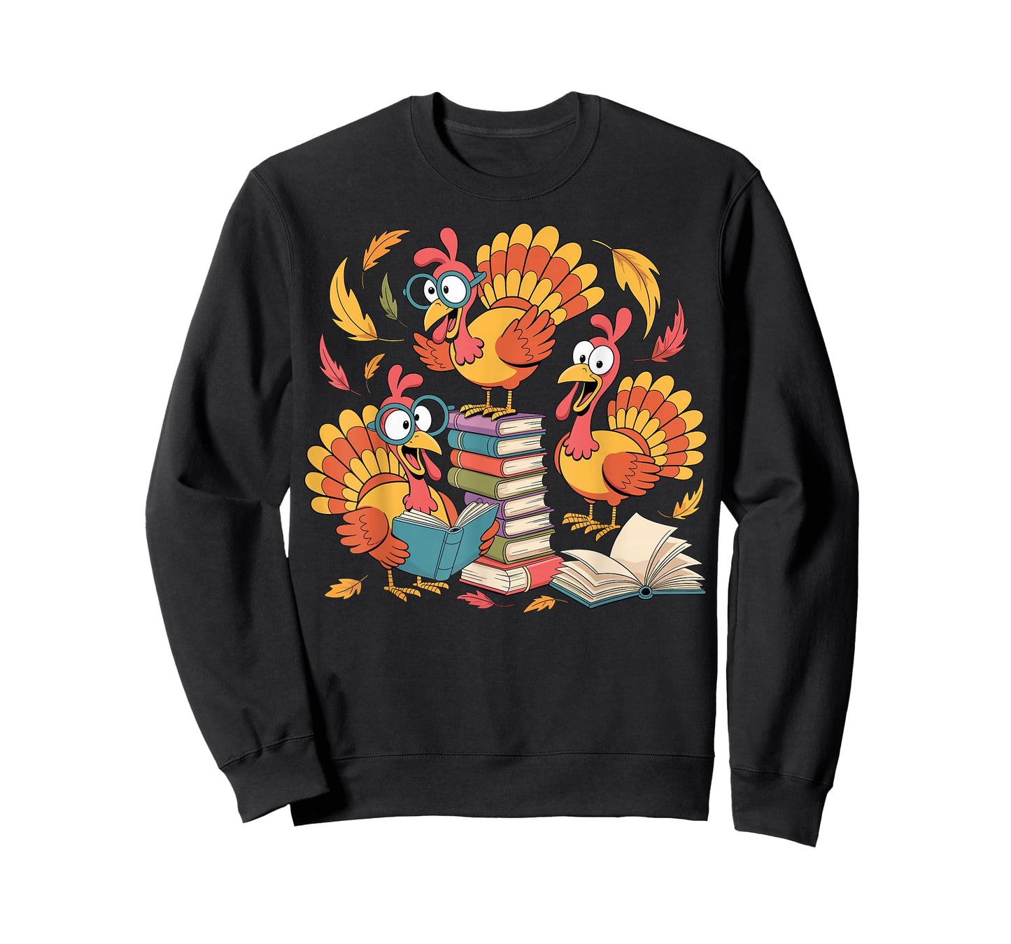 Turkey Reading Books Fall Thanksgiving Teacher Librarian T-Shirt