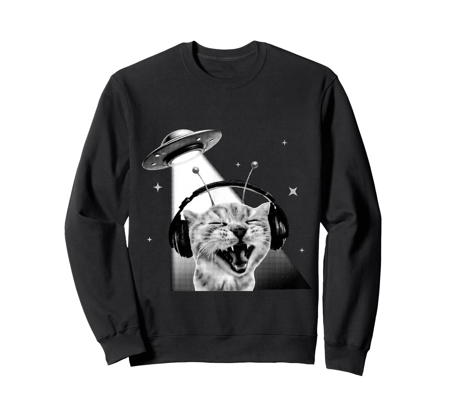 Funny Y2K Alien Cat Meme Retro Silly Cat Vintage Space Kitty T-Shirt