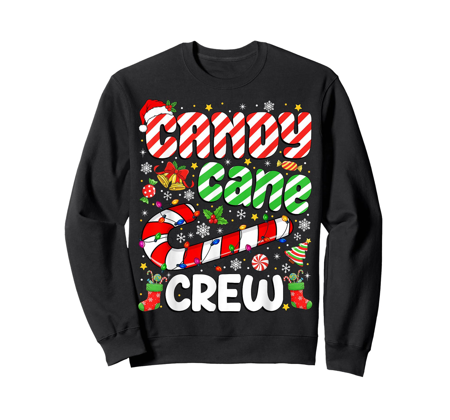 Candy Cane Crew Christmas Matching Family Pajama Candy Lover T-Shirt