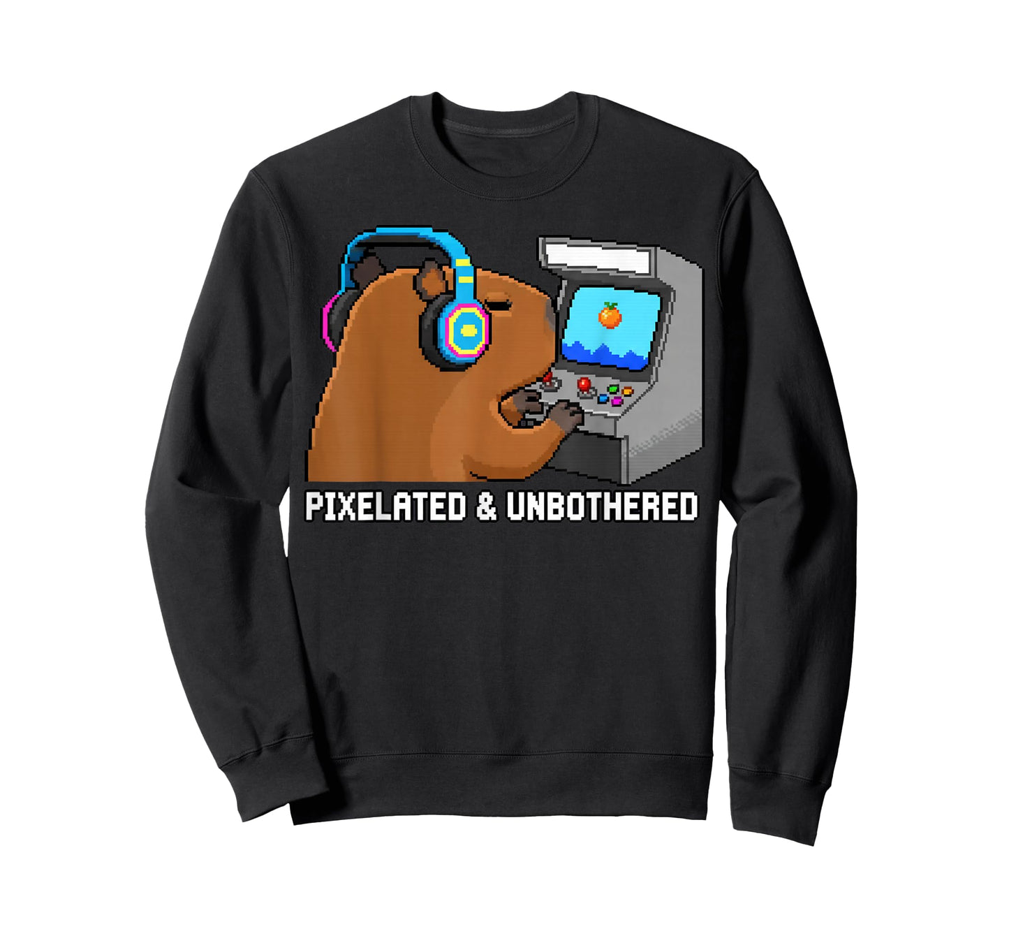 Pixelated Unbothered Capybara Retro Gaming Gamer T-Shirt