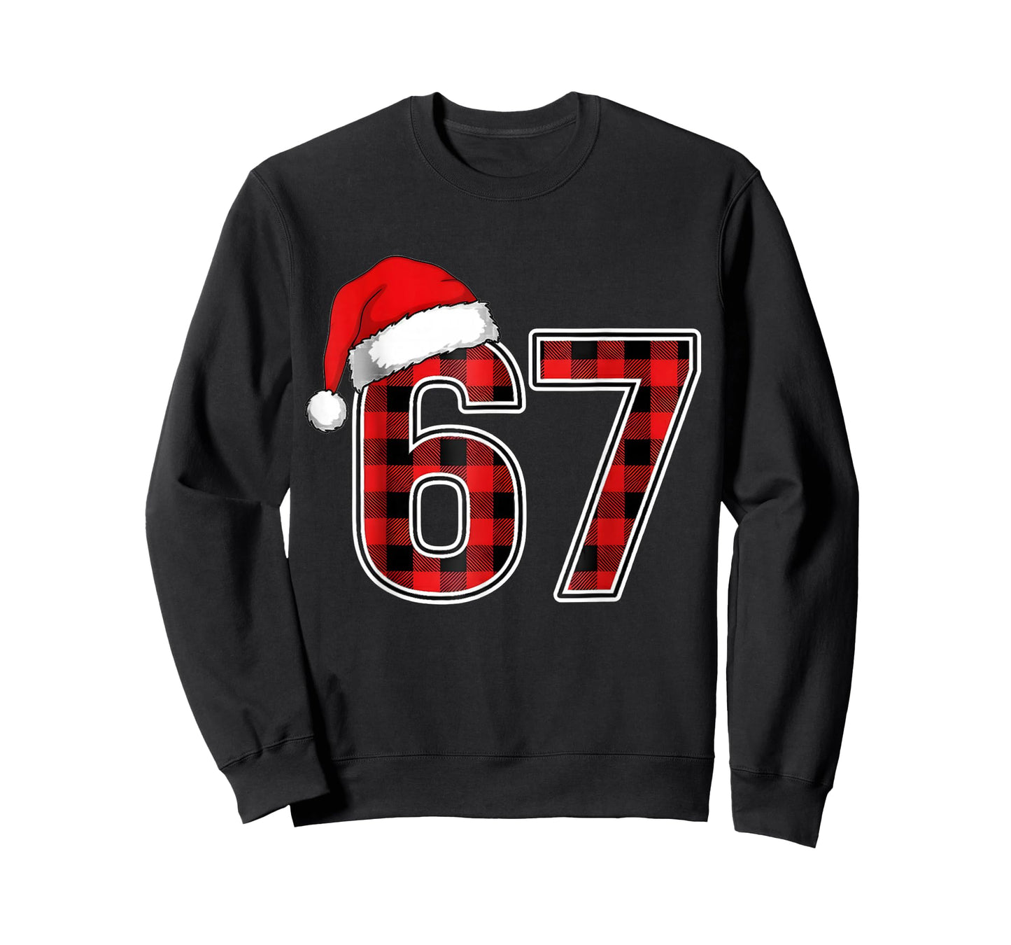 67 Meme Funny Christmas Red Plaid Xmas Pajamas Slang Kids T-Shirt