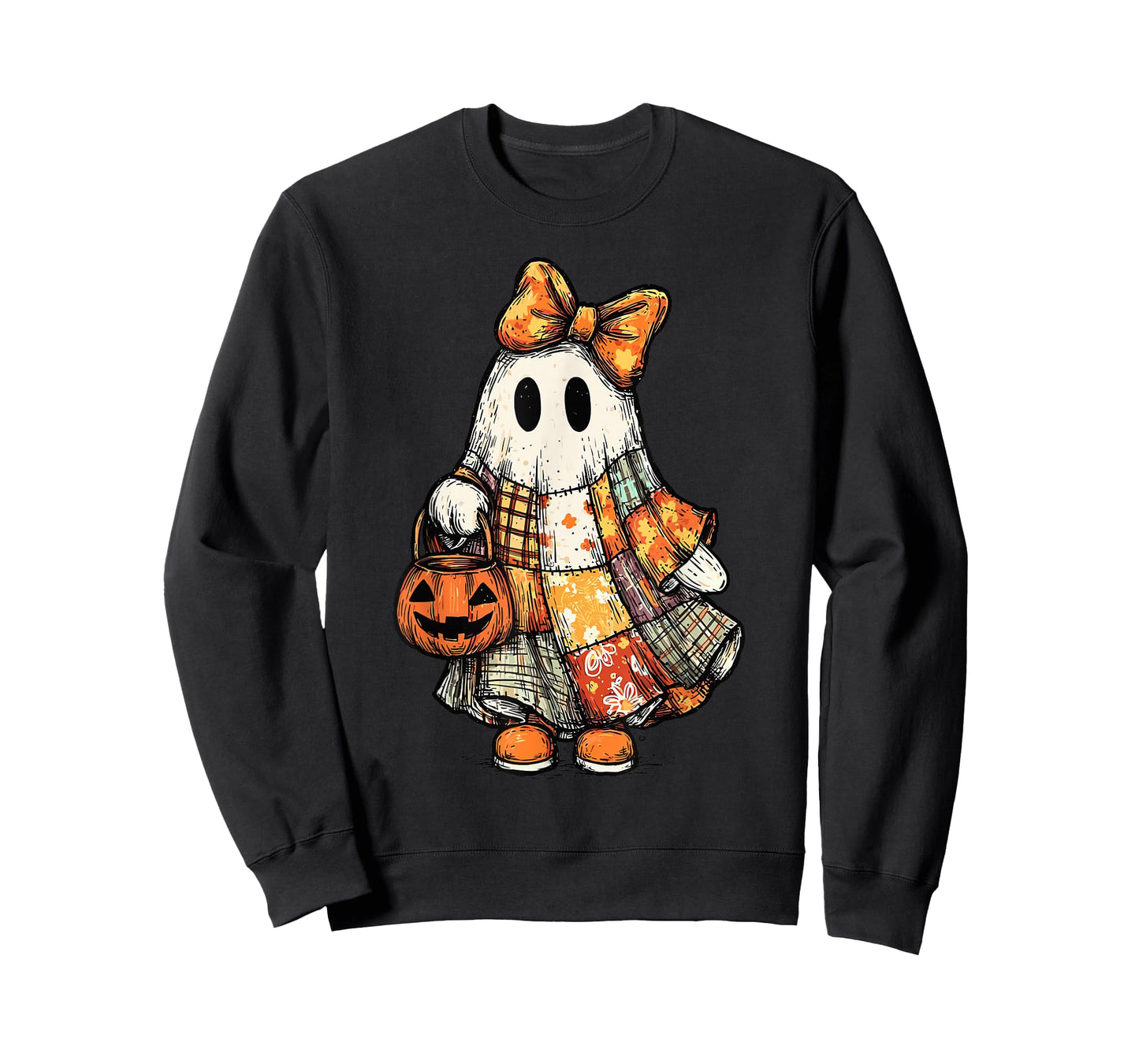 Halloween Boo Ghost Patchwork Quilter Quilting Sewing Womens T-Shirt