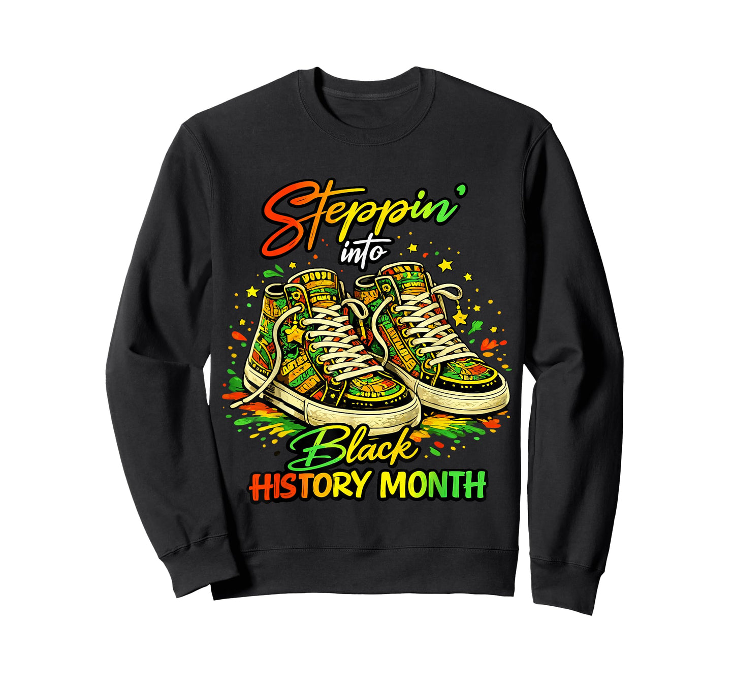 Stepping Into Black History Month High Man Woman Kids T-Shirt