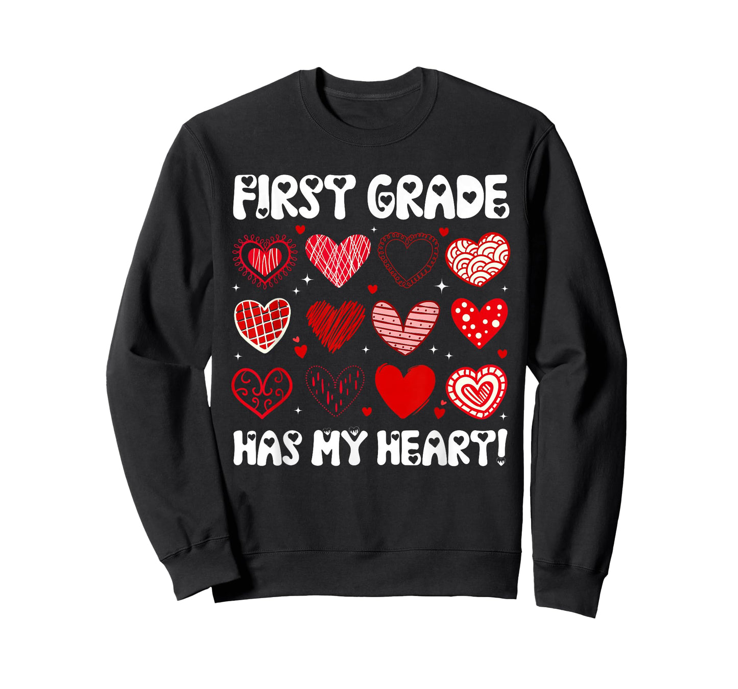Funny Valentine Teacher First Grade Has My Heart Men Women T-Shirt