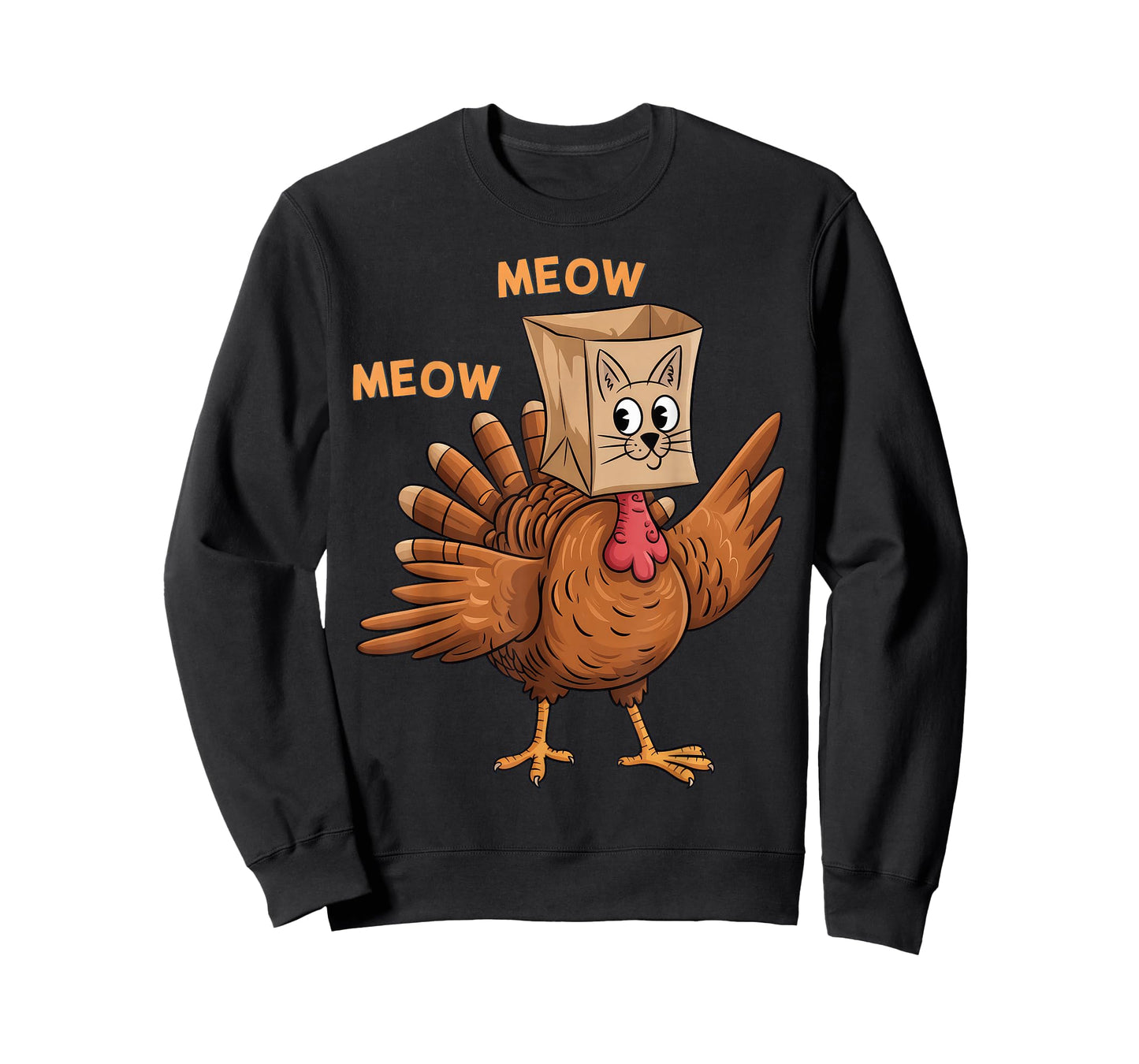 Thanksgiving Cat Fake Cat Meow Thanksgiving T-Shirt