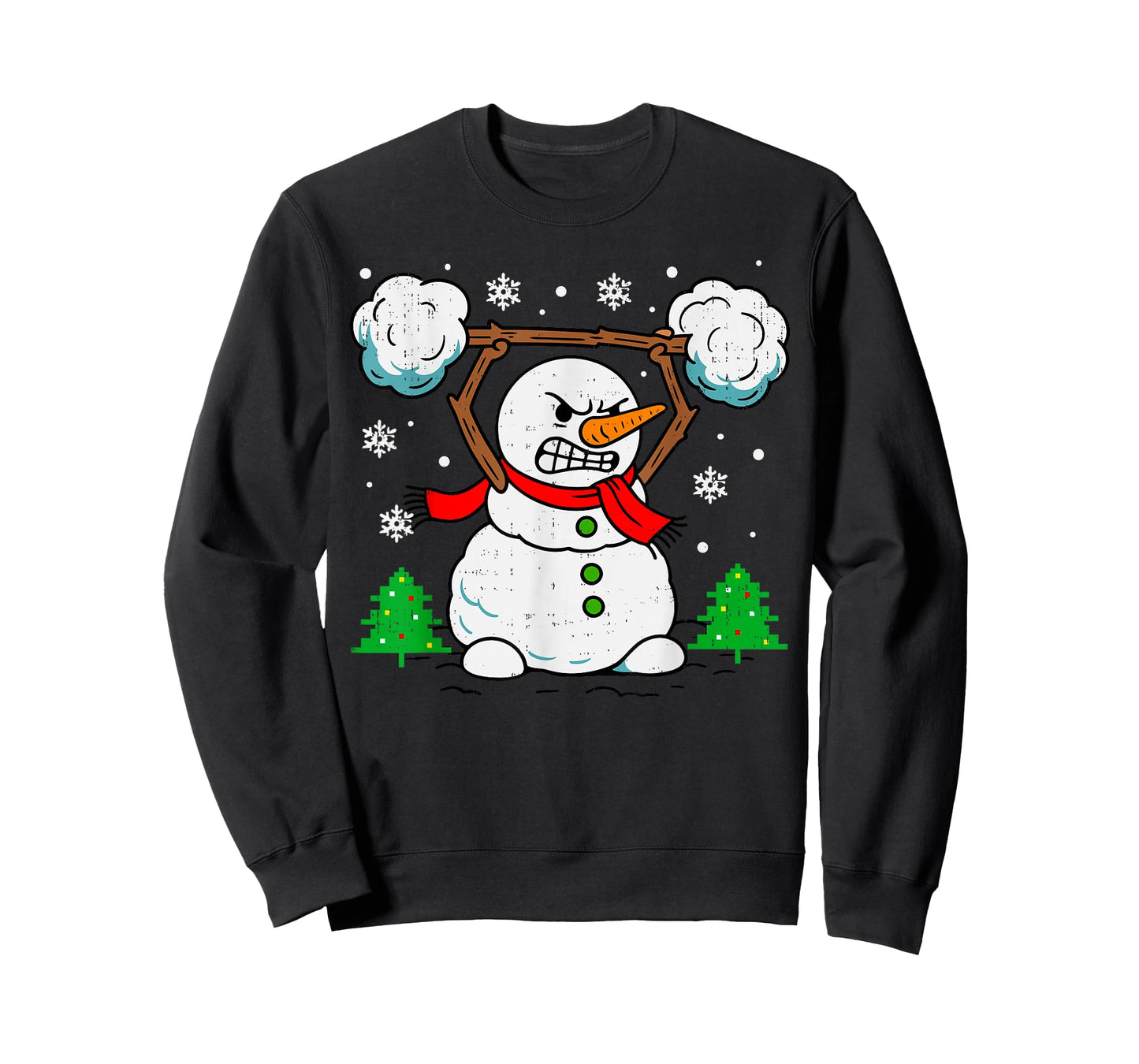 Weightlifting Snowman Lifting Christmas Gym Workout Fitness T-Shirt