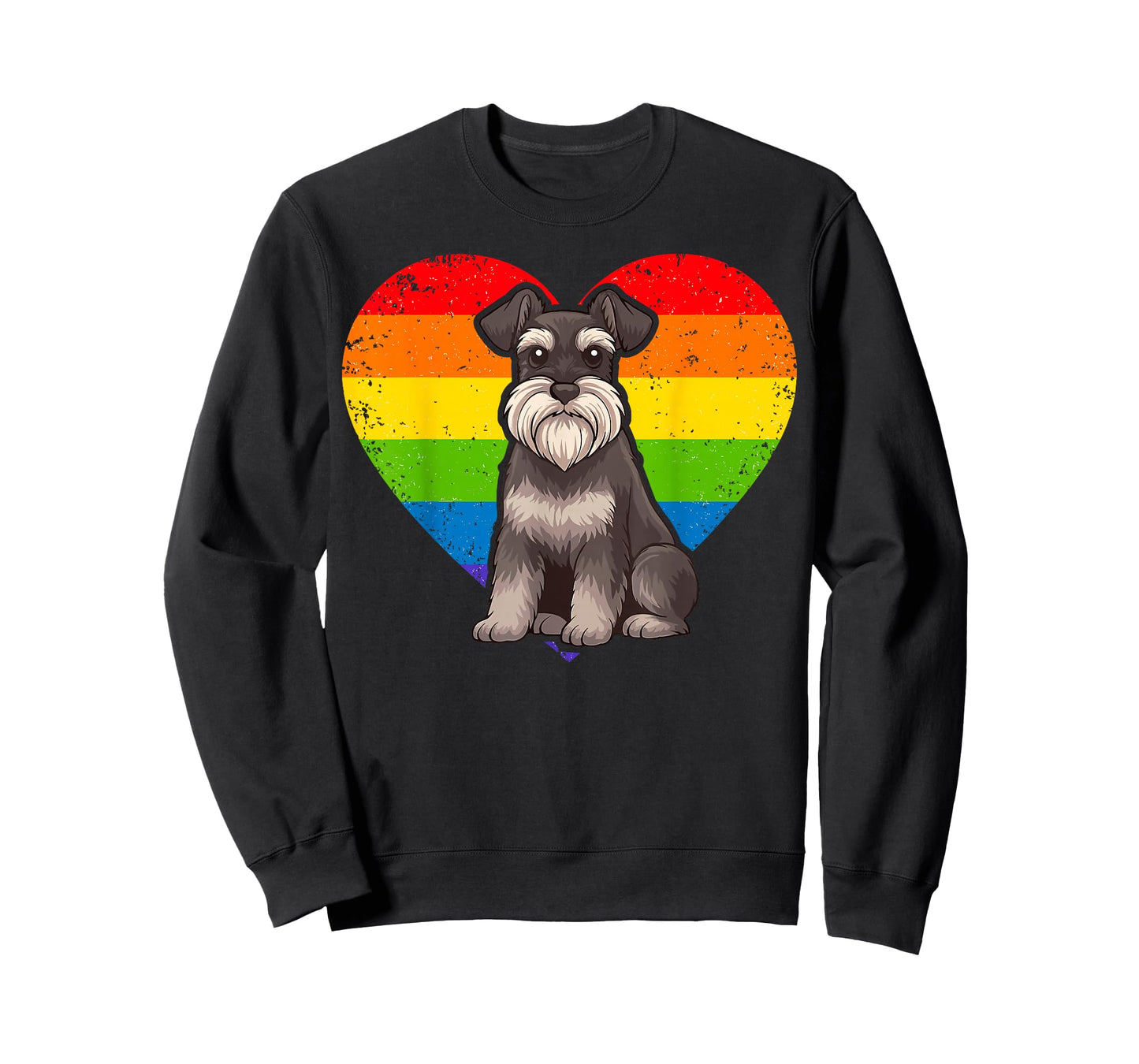 Schnauzer Rainbow Heart T-Shirt