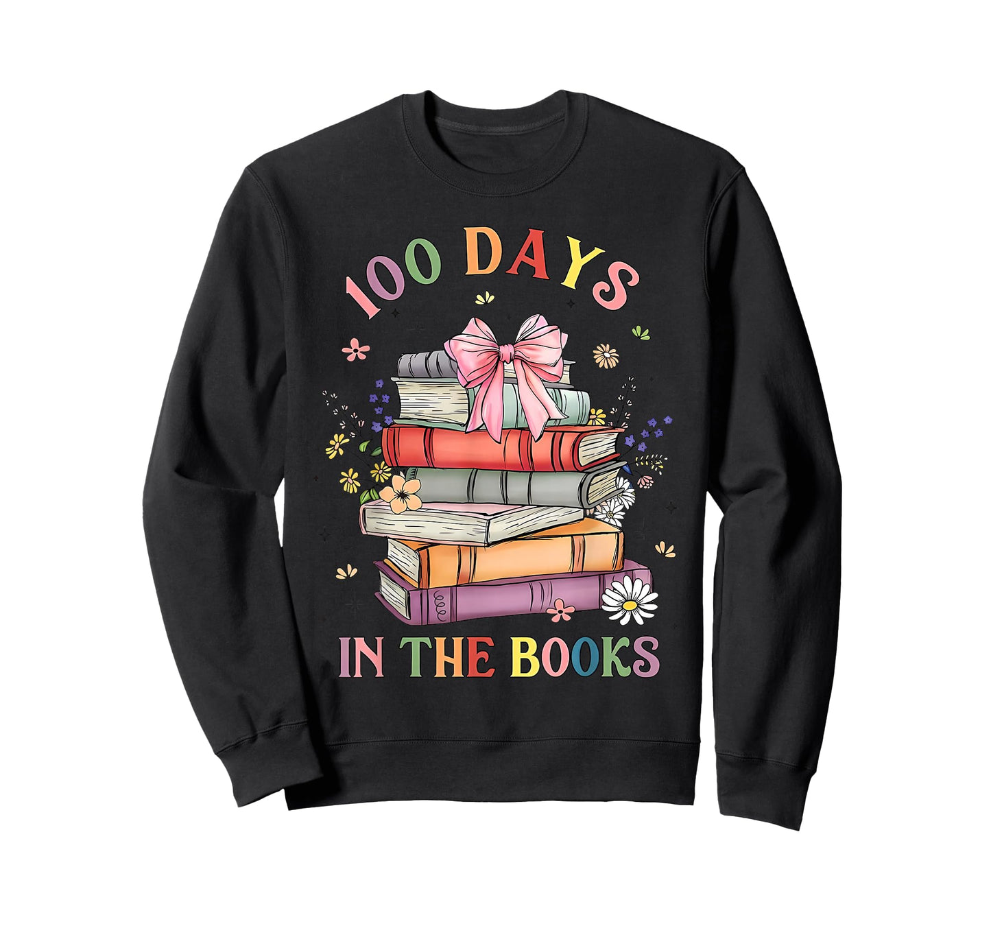 100 Days in The Books Reading Teacher 100th Day of School T-Shirt