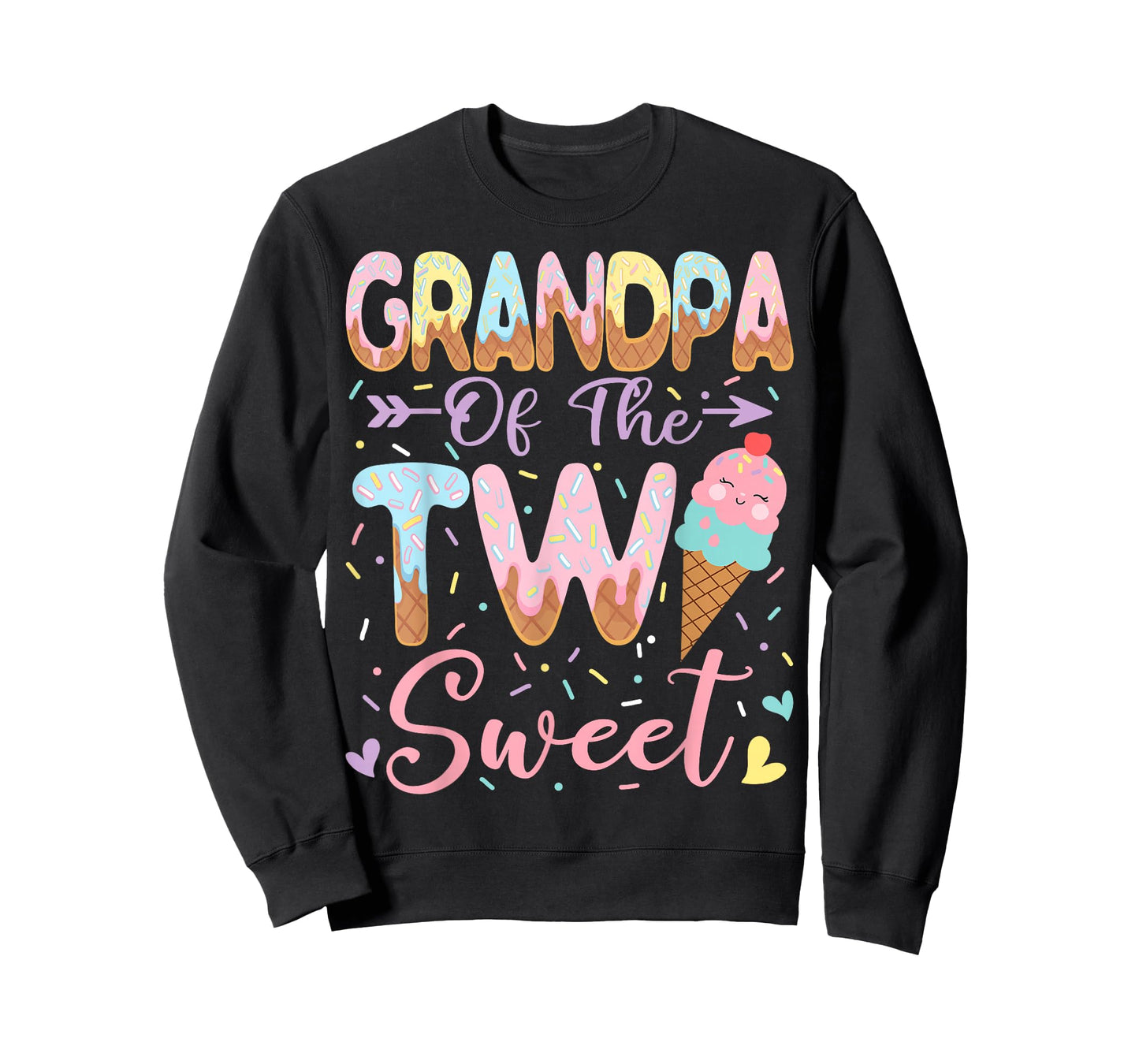 Grandpa of The Two Sweet 2nd Birthday Girl Ice Cream T-Shirt