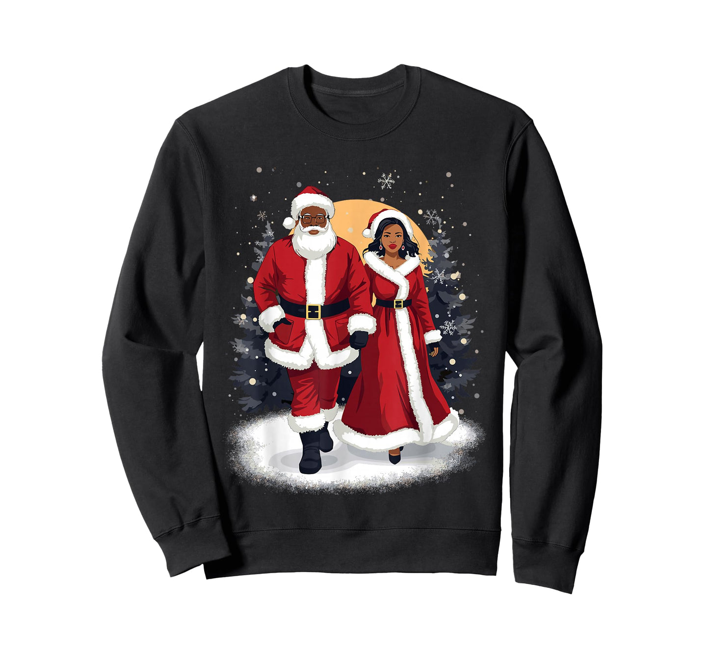 African American Santa Dancing with Mrs Claus for Christmas T-Shirt