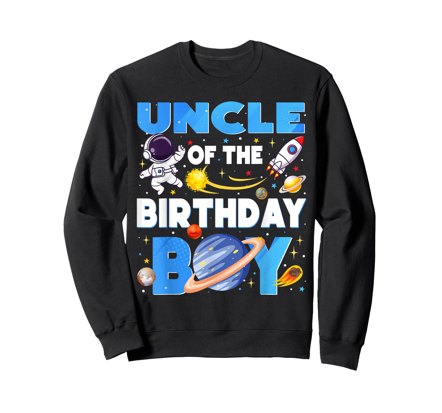 Family Space Planets Uncle of The Birthday Boy Astronaut T-Shirt