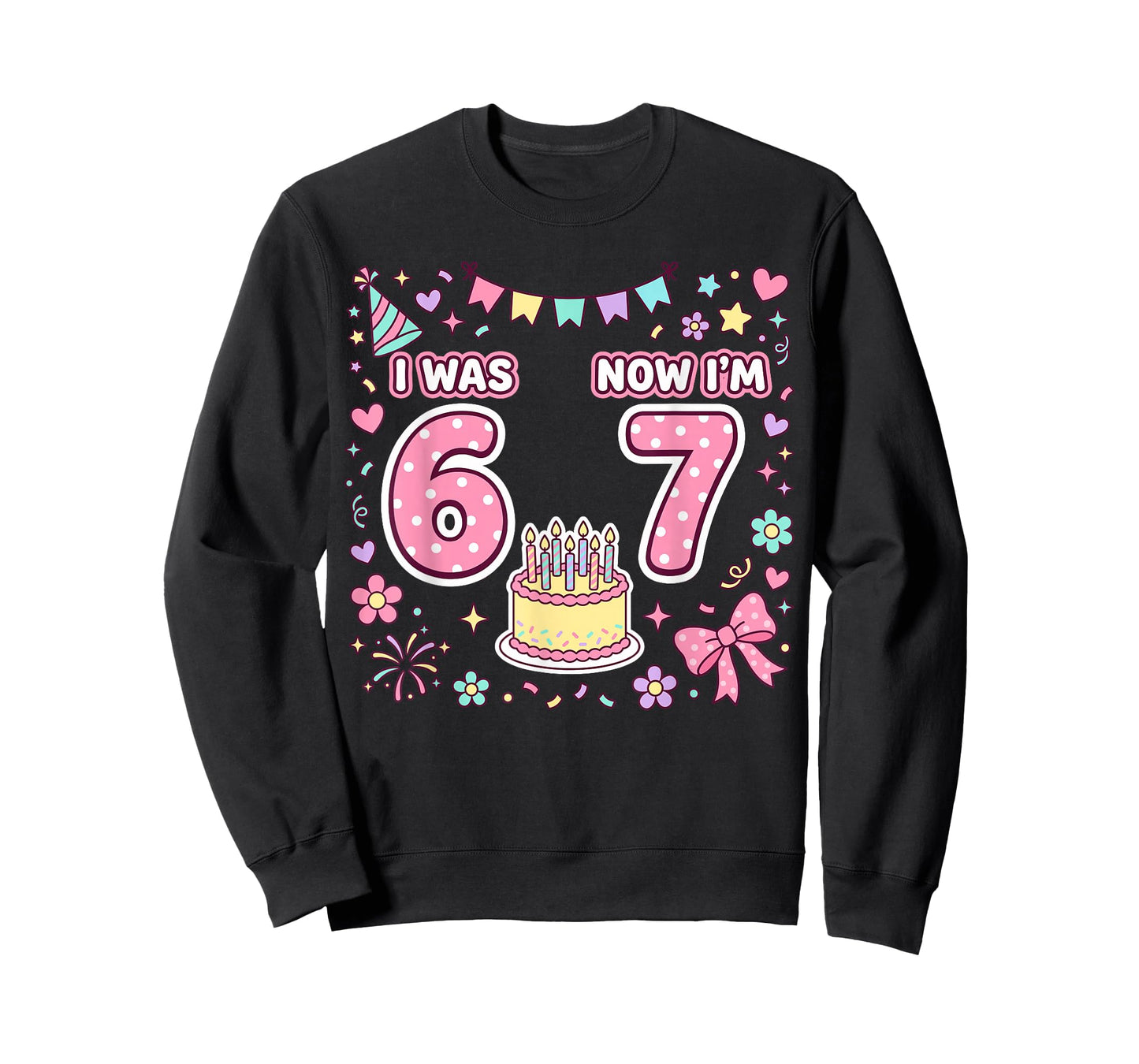 7 Year Old Birthday I was 6 Now I'm 7 67 T-Shirt