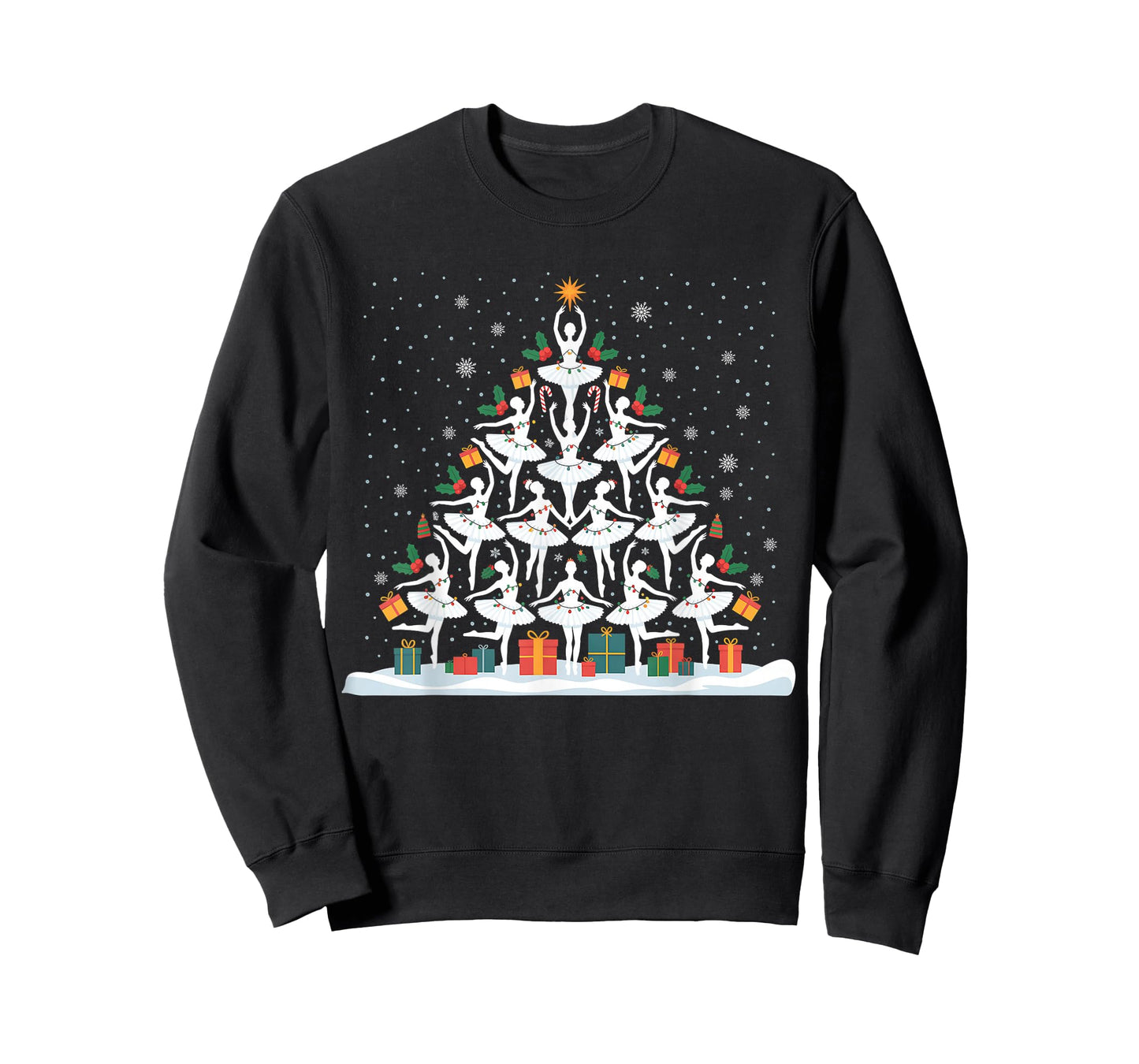 Cute Ballet Christmas Tree Dancer Women Girls Xmas T-Shirt