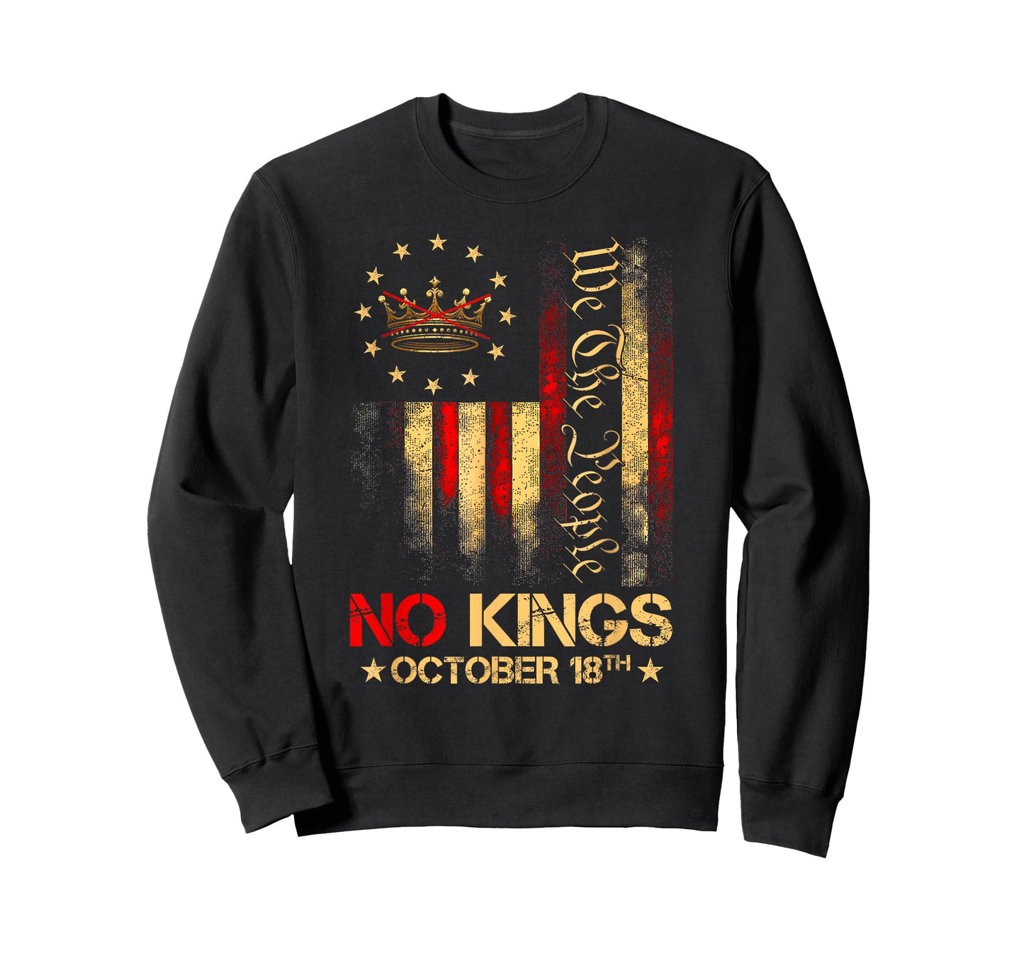 No Kings Shirt Vintage America Flag 1776 October 18 (ON Back T-Shirt