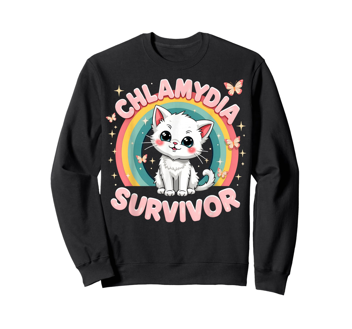 Chlamydia Survivor Cat Funny Adult Humor Inappropriate T-Shirt