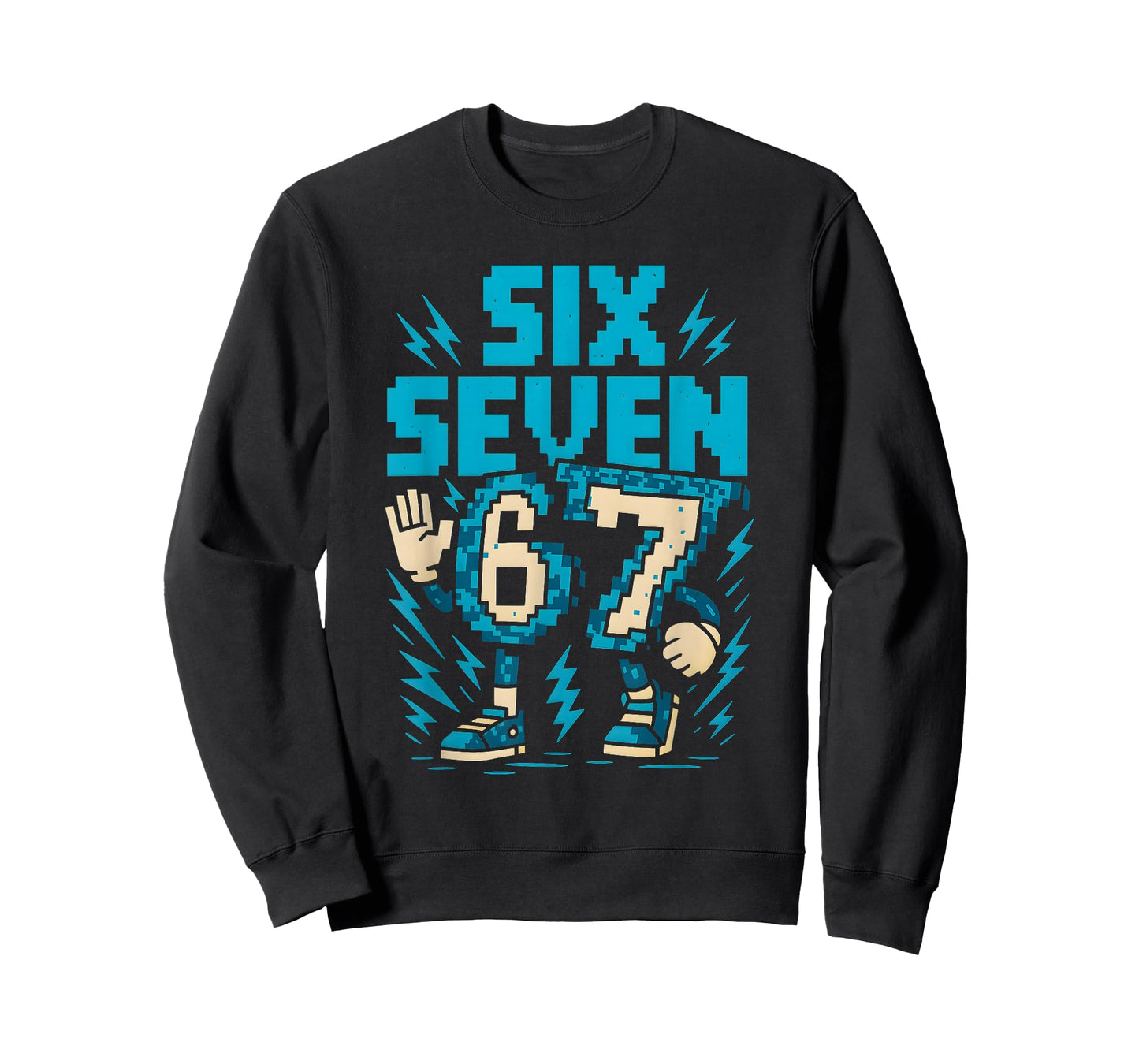 Six Seven 67 Pixel Gamer Apparel Retro Block Style Apparel T-Shirt