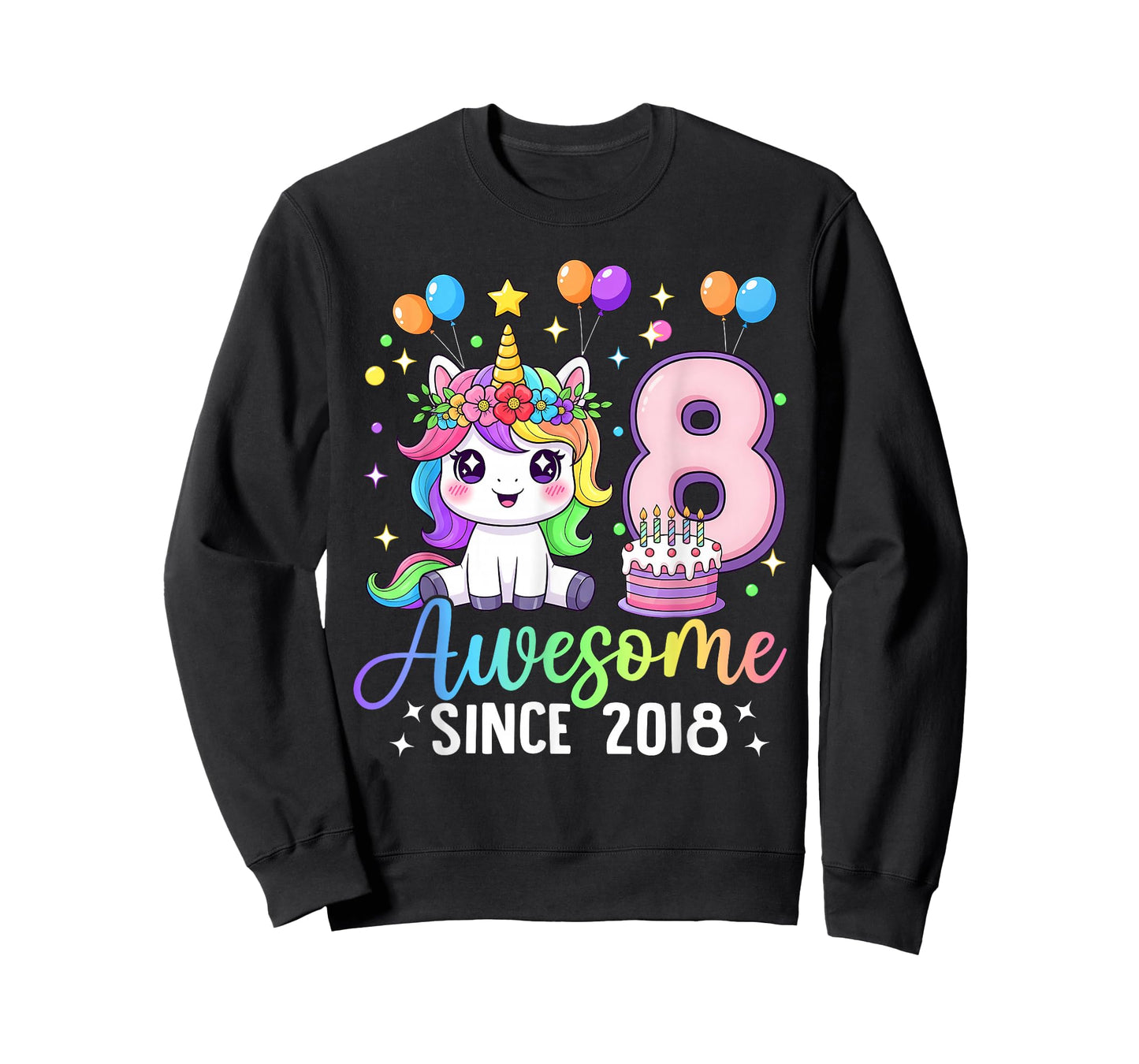 Unicorn 8th Birthday 8 Year Old Unicorn Party Birthday Girl T-Shirt