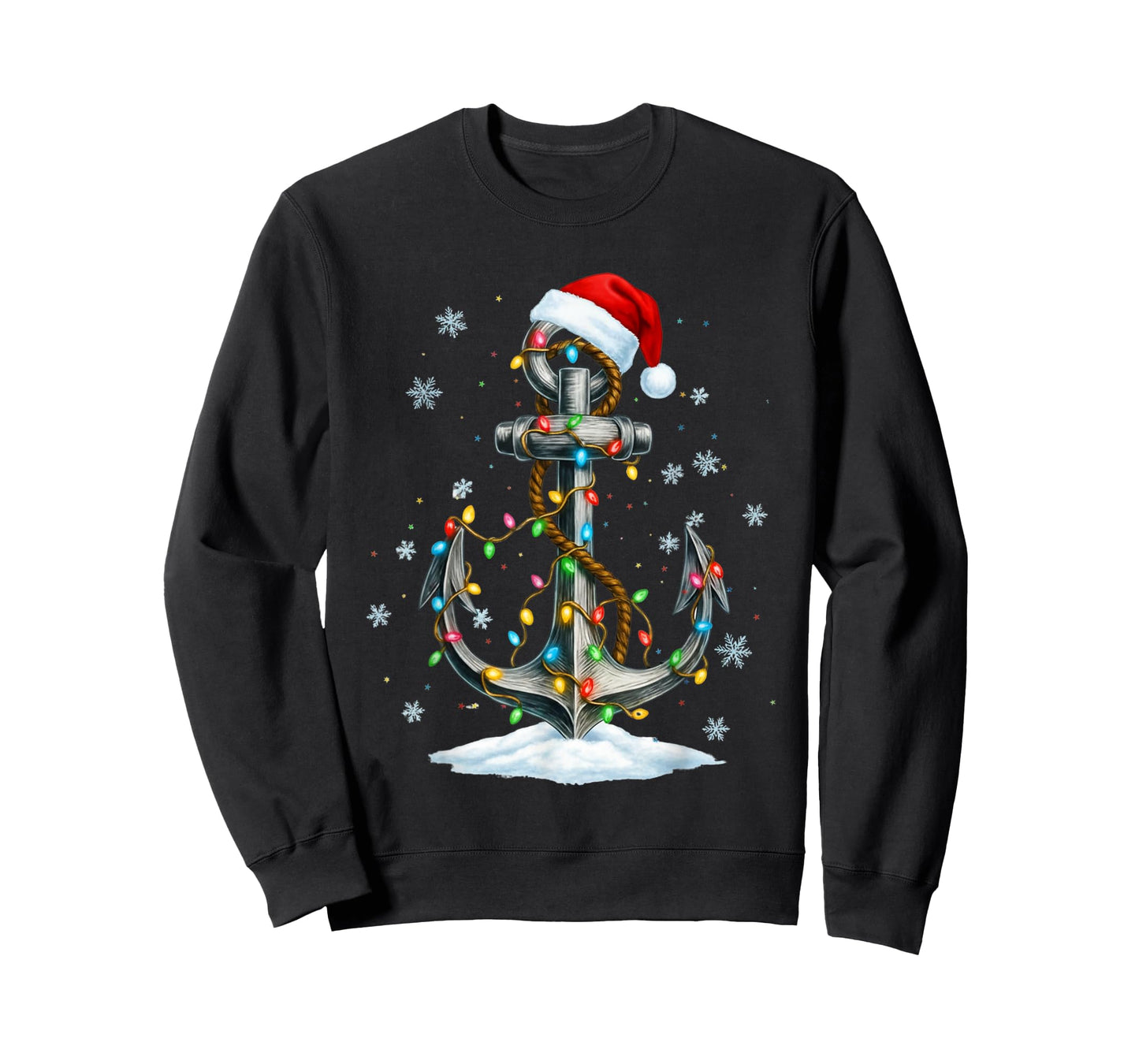 Nautical Anchor Christmas Lights Boating Sailor T-Shirt