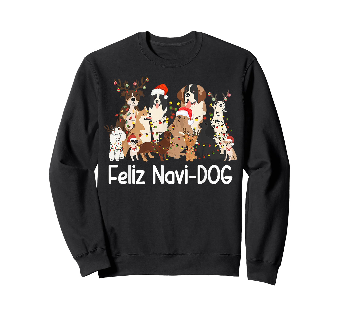 Veterinarian Feliz Navi-Dog Christmas Lights Vet Tech Xmas T-Shirt