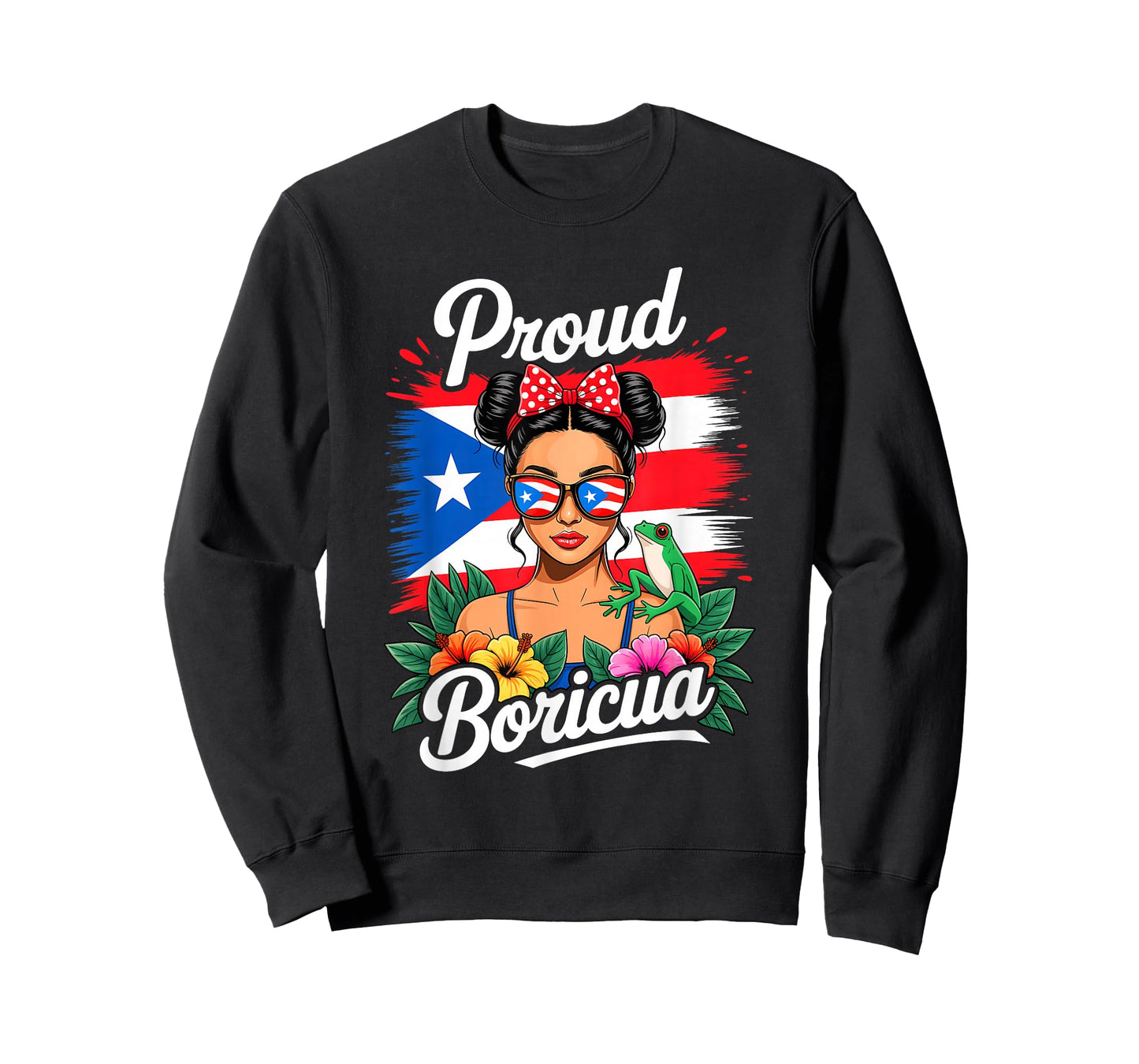 Puerto Rican Girls Boricua Puerto Rico Heritage Messy Bun T-Shirt