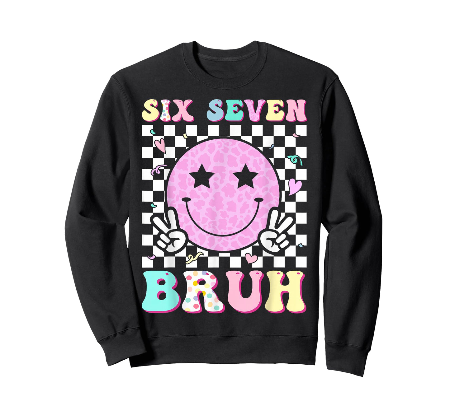 Funny 67 Meme Happy Face 6-7 Boys Kids Teens Six Seven Bruh T-Shirt