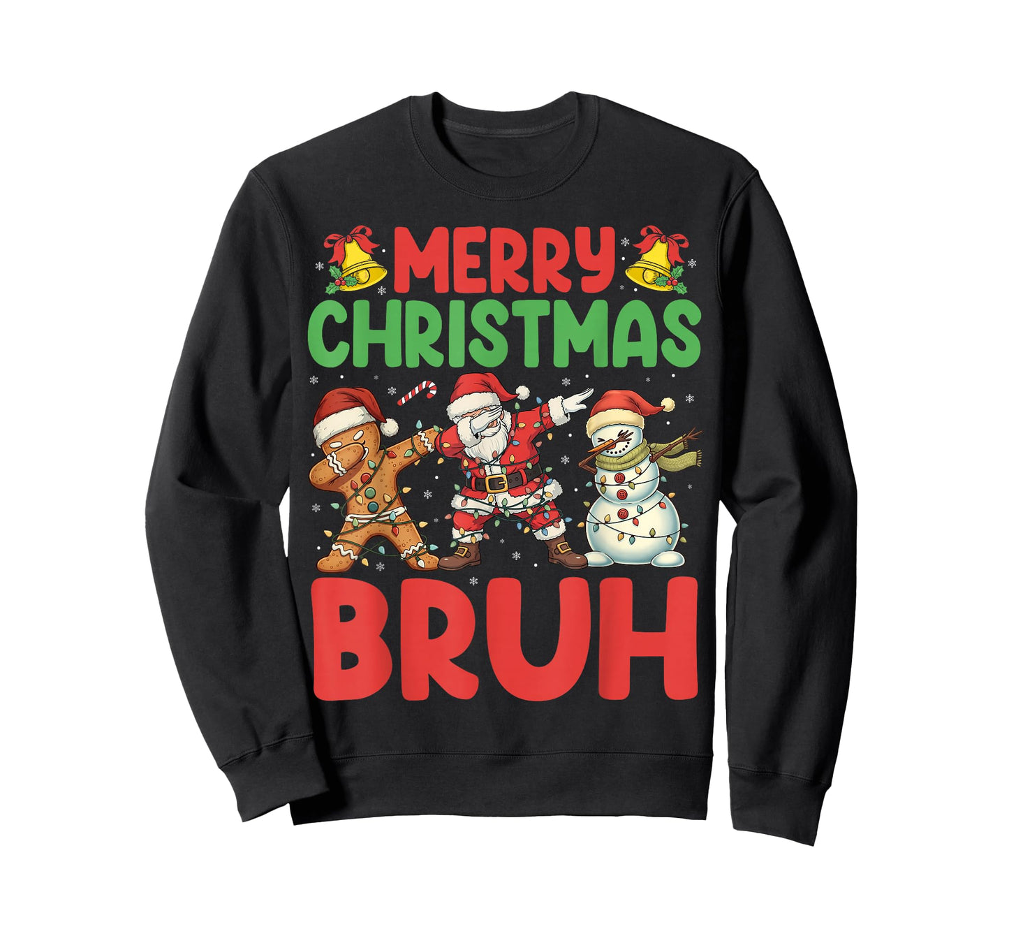 Merry Christmas Bruh Funny Santa Dabbing Men Women Kids T-Shirt