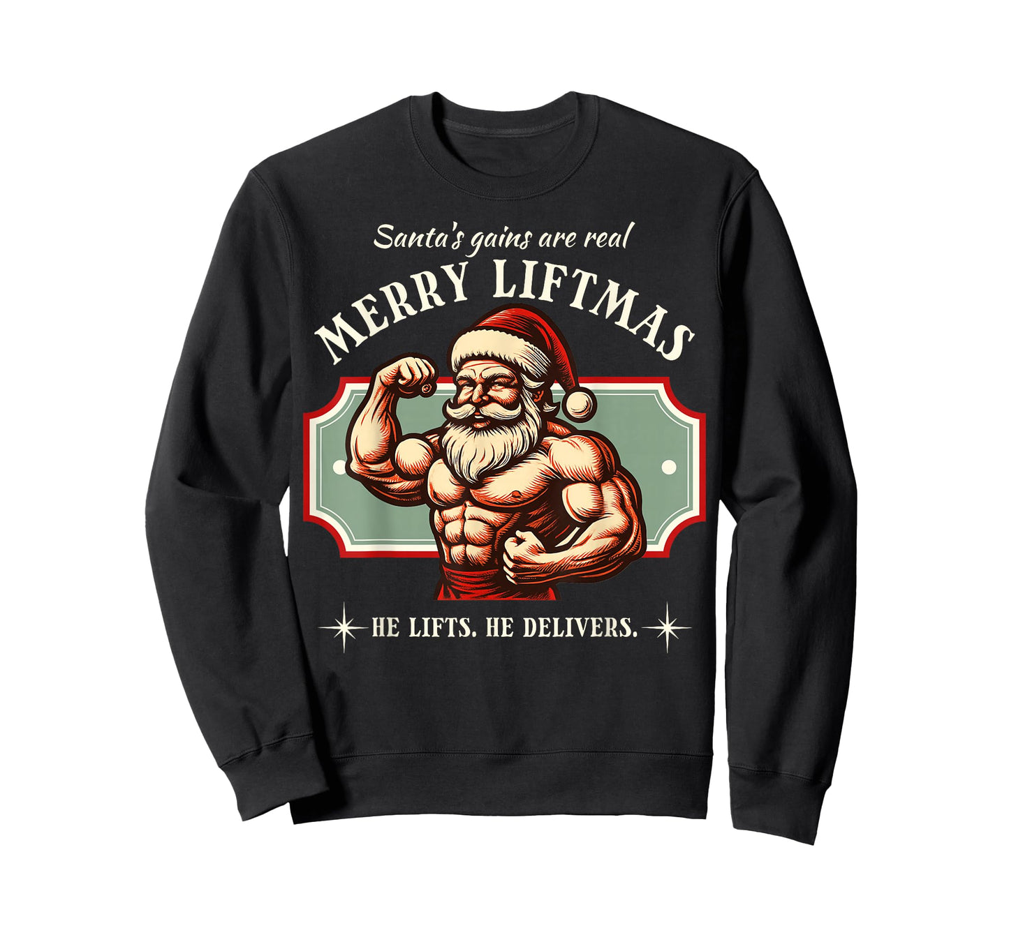 Merry Liftmas Gym Santa Funny Bodybuilder Bodybuilding T-Shirt