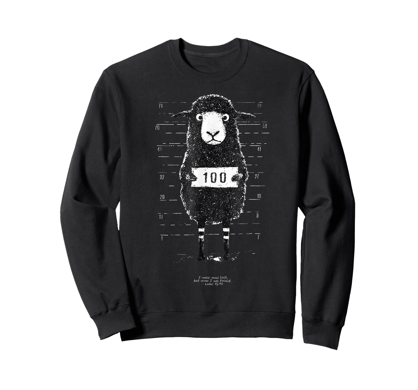 Funny Black Sheep Mugshot Lost But Found Humor Funny Jesus T-Shirt