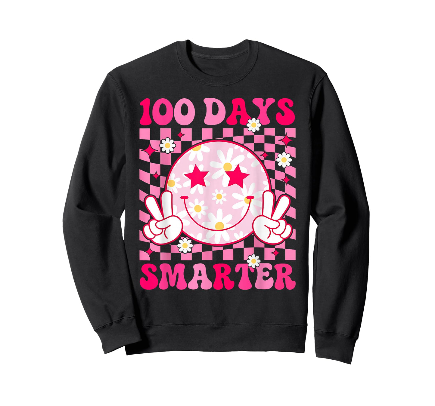 100 Days Smarter 100th Day of School Smile Face Teacher Kids T-Shirt