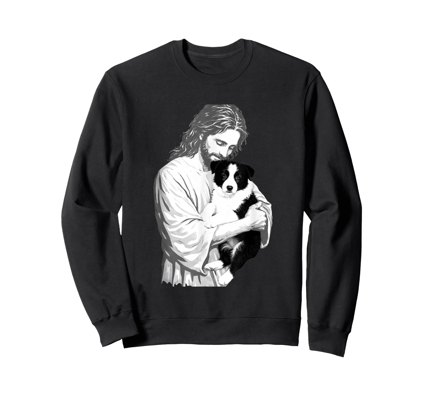 Funny Jesus Border Collie Dog Christian Faith Graphic T-Shirt