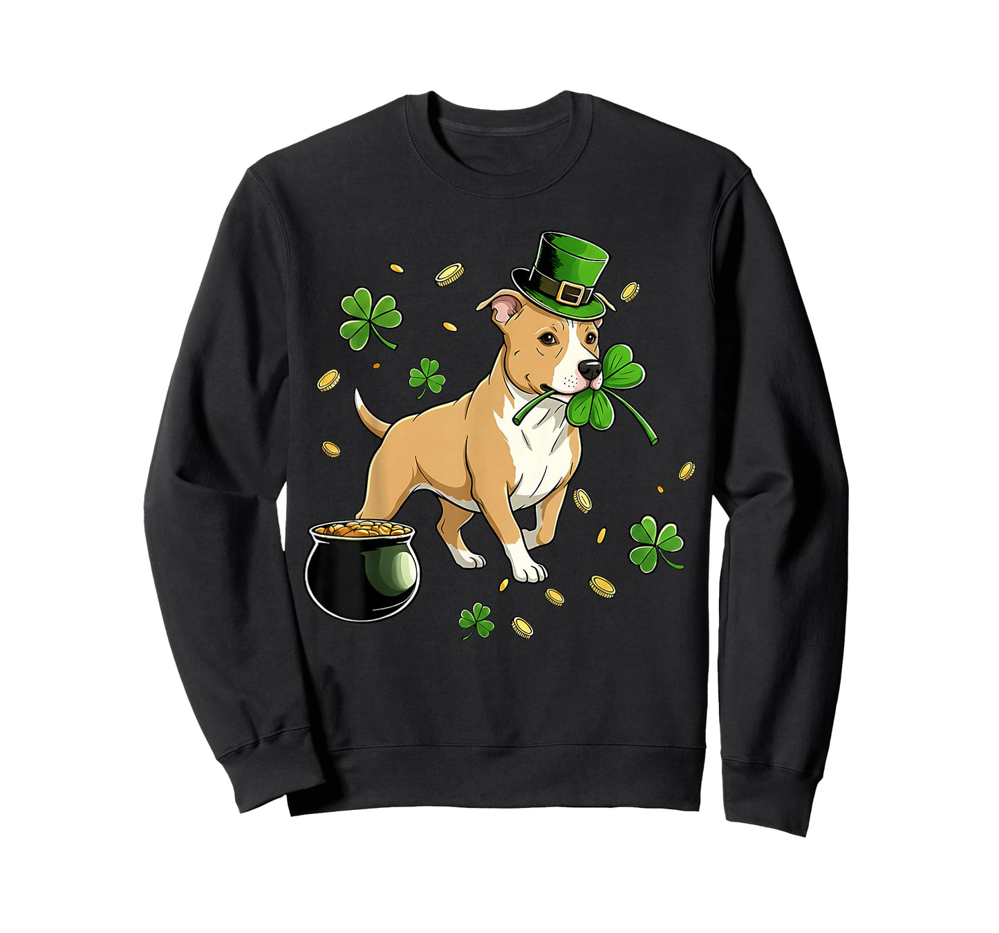 St Patricks Day Dog Themed Women Men Pitbull Lover T-Shirt