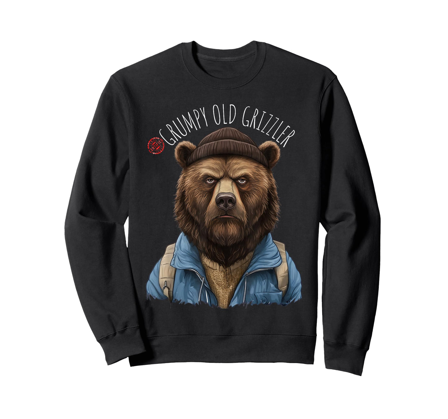 Grumpy Old Grizzler Funny Bear Design for Men T-Shirt