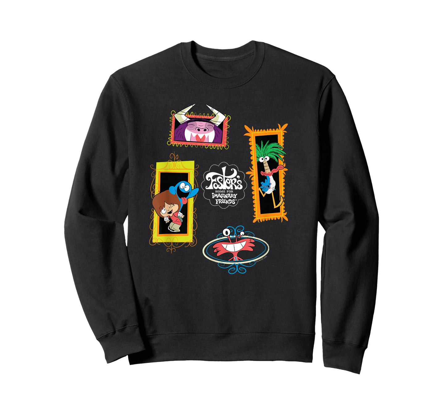 Fancy Framed Character Collage Funny Cartoon T-Shirt