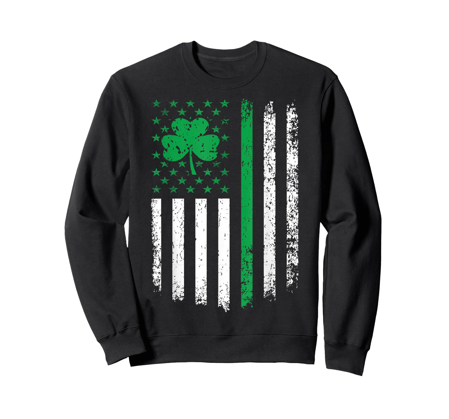 US American Flag with Shamrocks for St Patricks Day T-Shirt