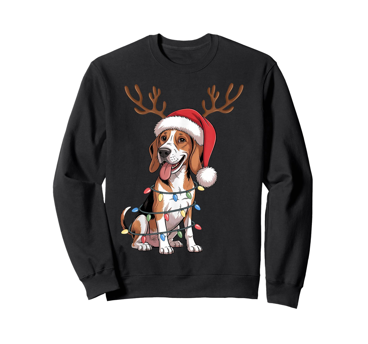 Treeing Walker Coonhound Dog Christmas Lights Santa Xmas Dog T-Shirt