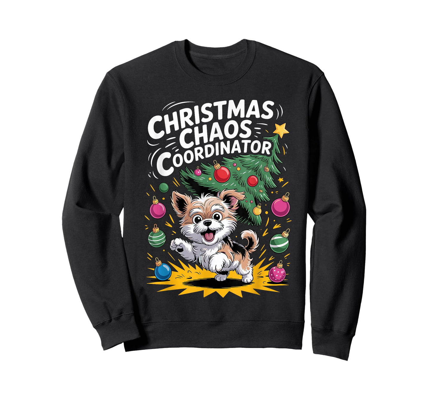 Christmas Chaos Coordinator Xmas Puppy Funny Morkie T-Shirt