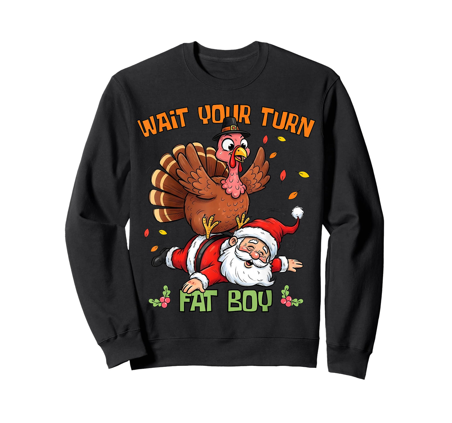 Funny Thanksgiving Christmas Turkey vs Santa for Men Women T-Shirt