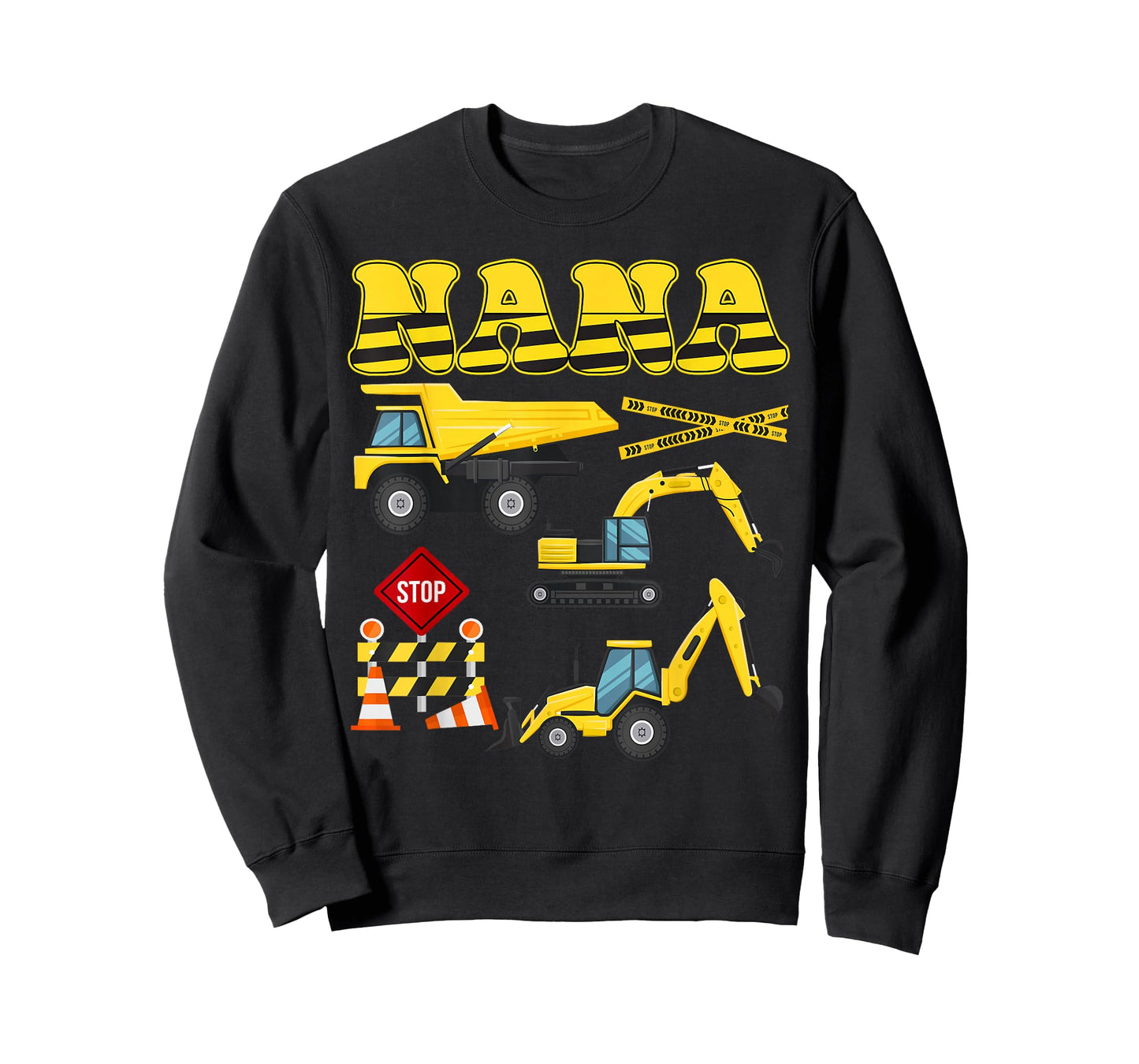 Nana Construction Excavator Kids Matching Family Party T-Shirt
