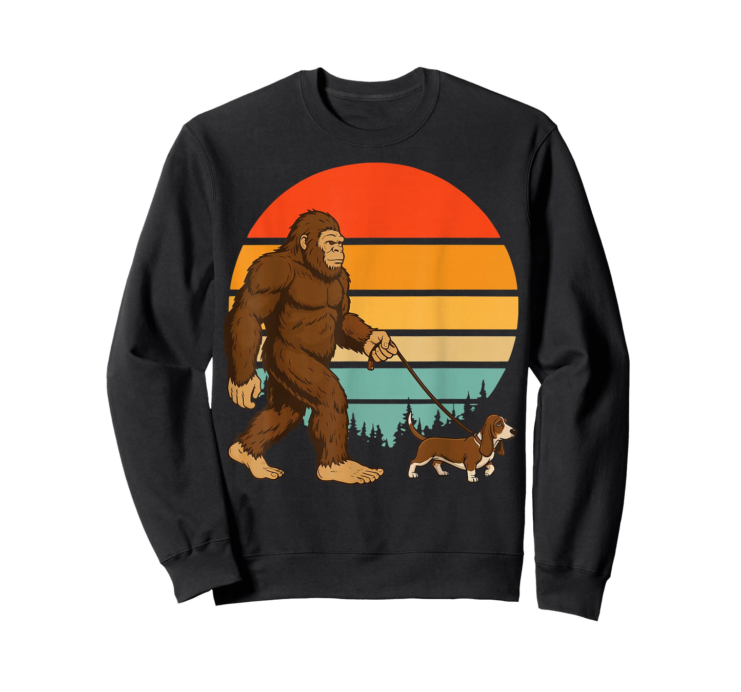 Bigfoot Basset Hound Retro T-Shirt