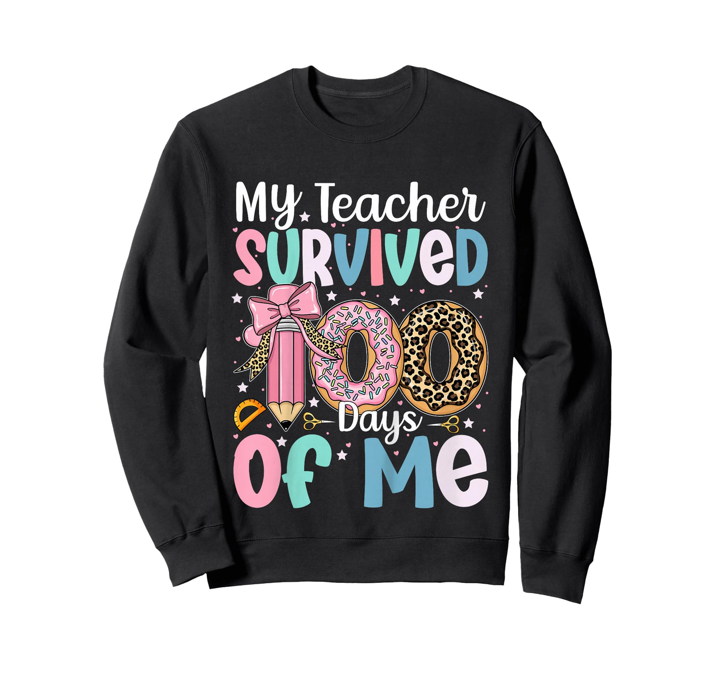My Teacher Survived 100 Days of Me 100th Day of School Girls T-Shirt
