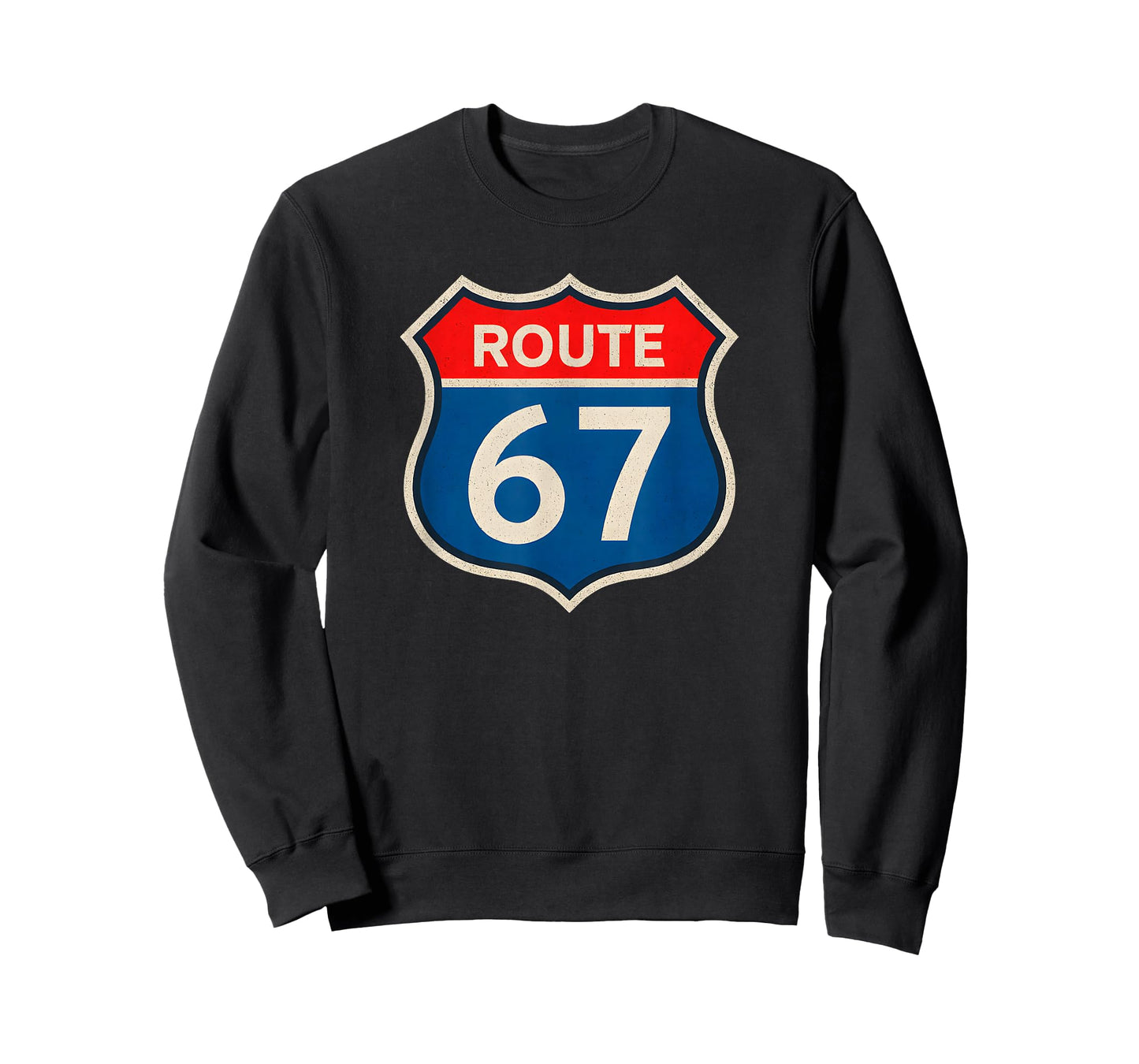Retro Route 67 Meme Six Seven Aura Energy Number 67 Humor T-Shirt