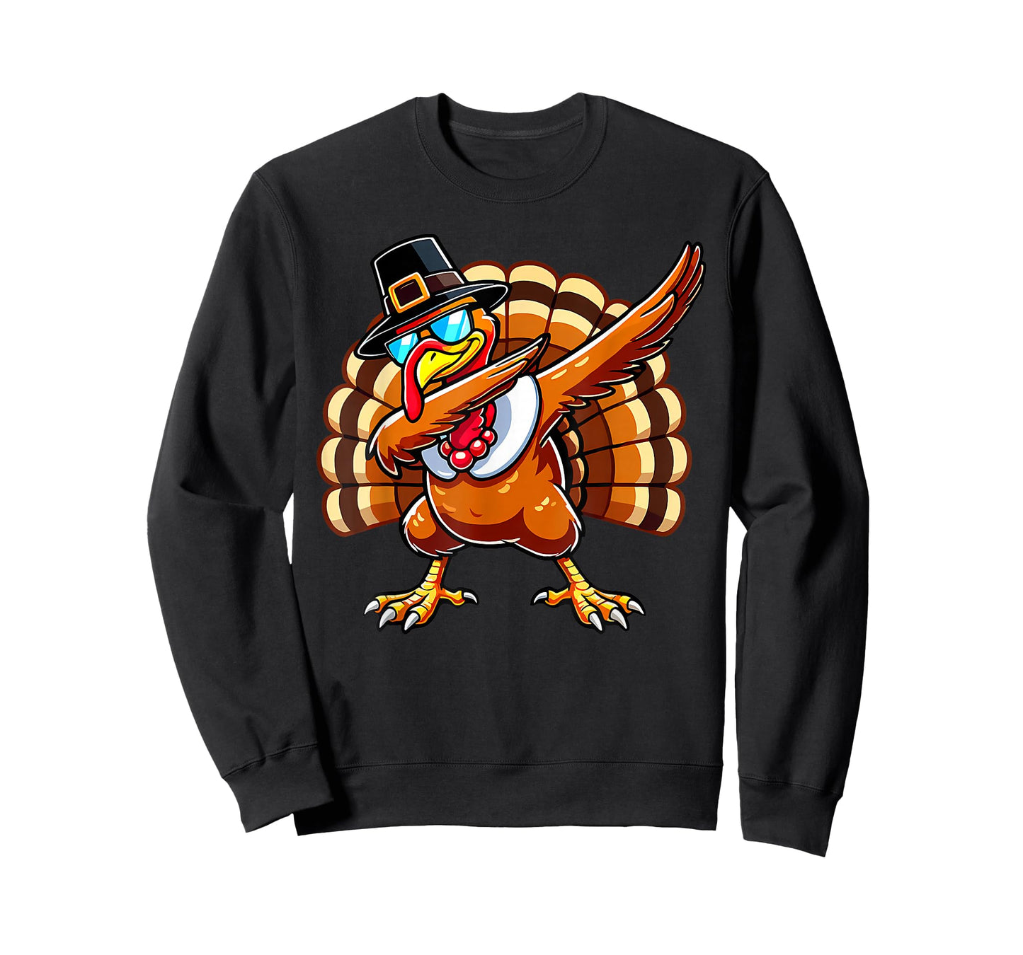 Funny Thanksgiving Turkey Pilgrim Hat Boys Men Kids Toddler T-Shirt