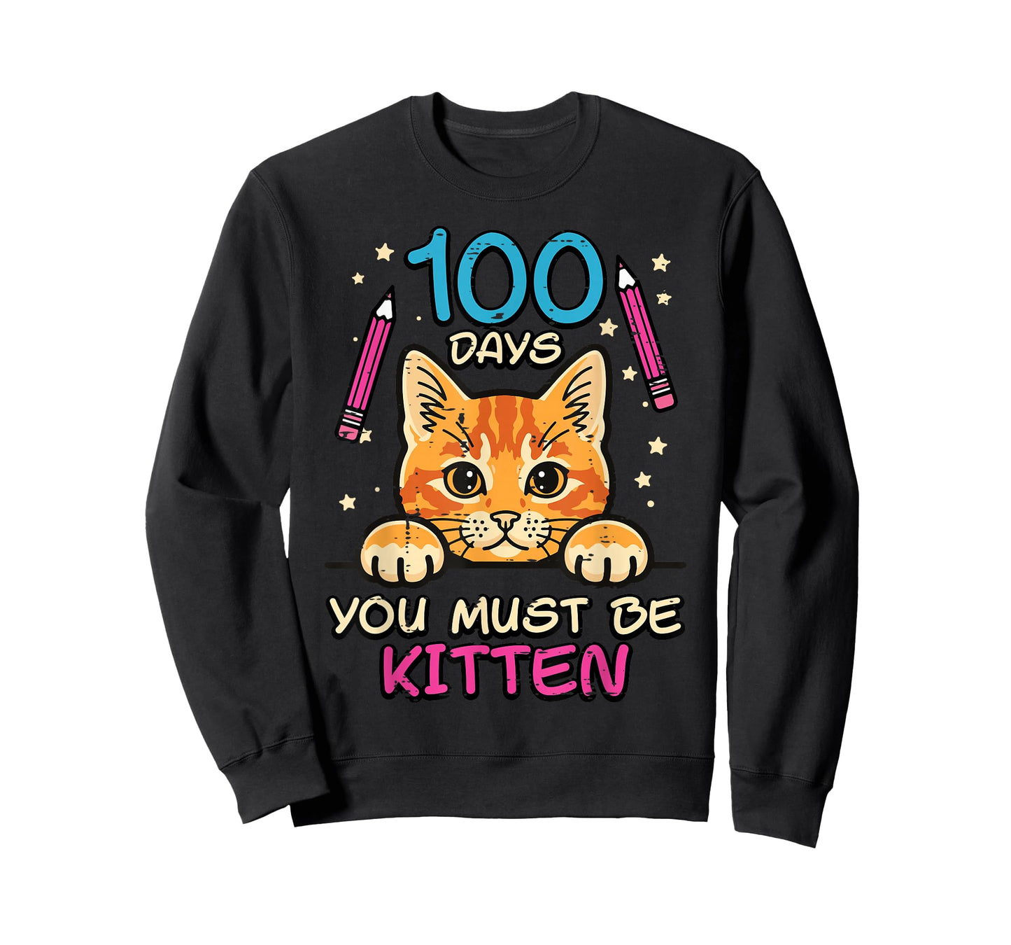 100 Days of School Cat You Must Be Kitten 100th Day Kids T-Shirt